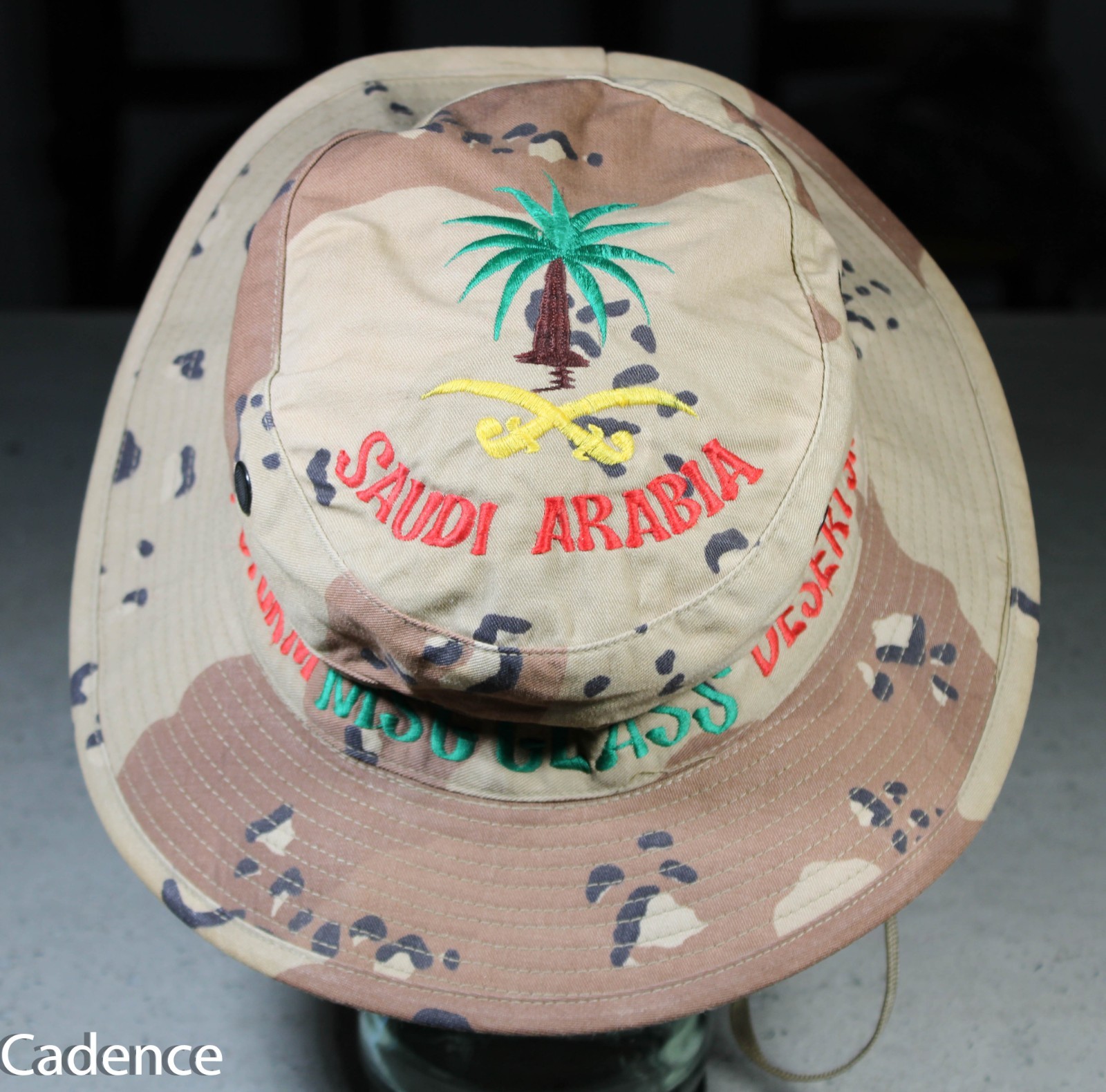 US Desert Storm GWOT Tour Embroidered Chocolate Chip Camo Boonie Hat Cap MSG