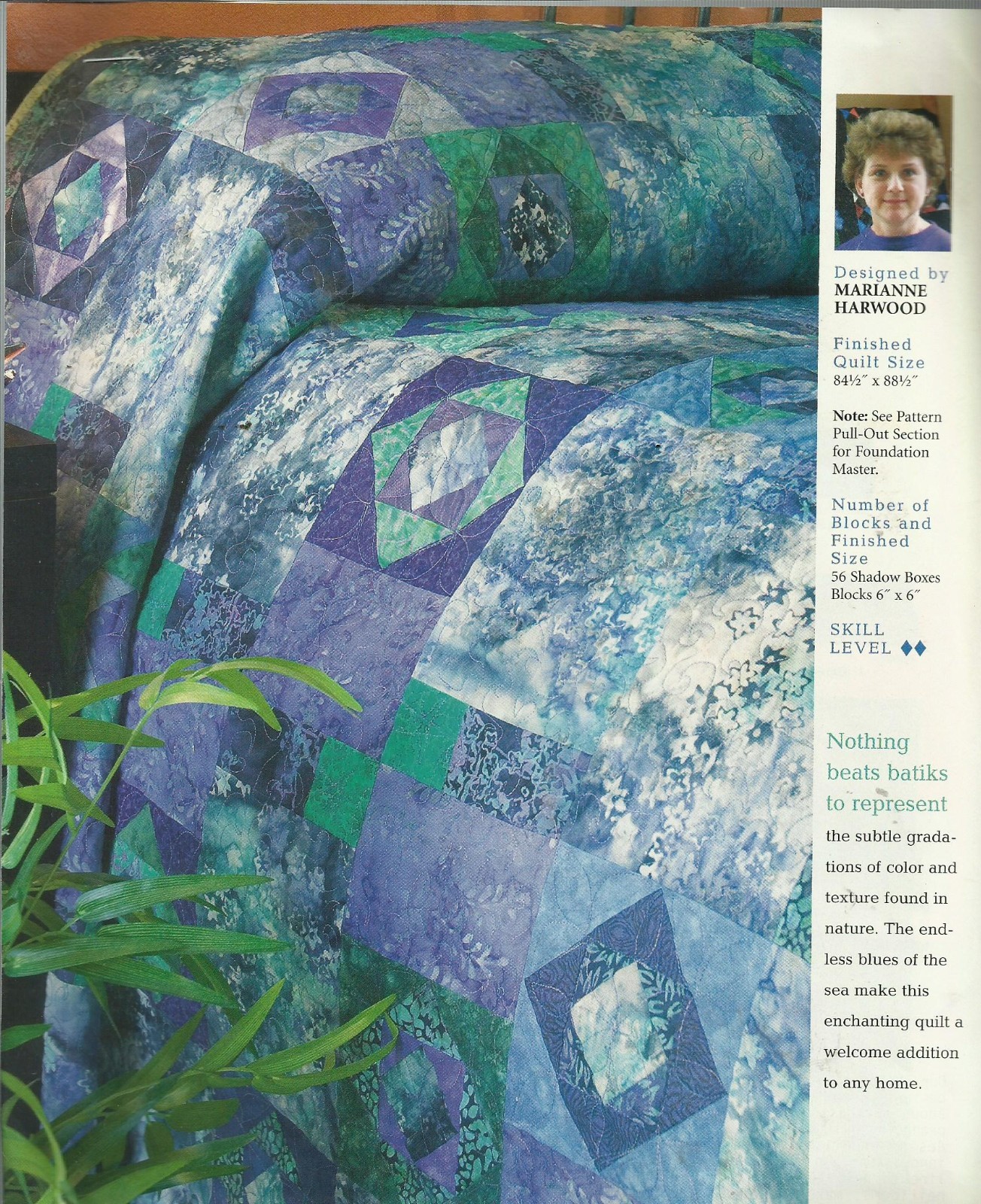 F0034 OCEAN SHIMMER QUILT PATTERN/INSTRUCTIONS