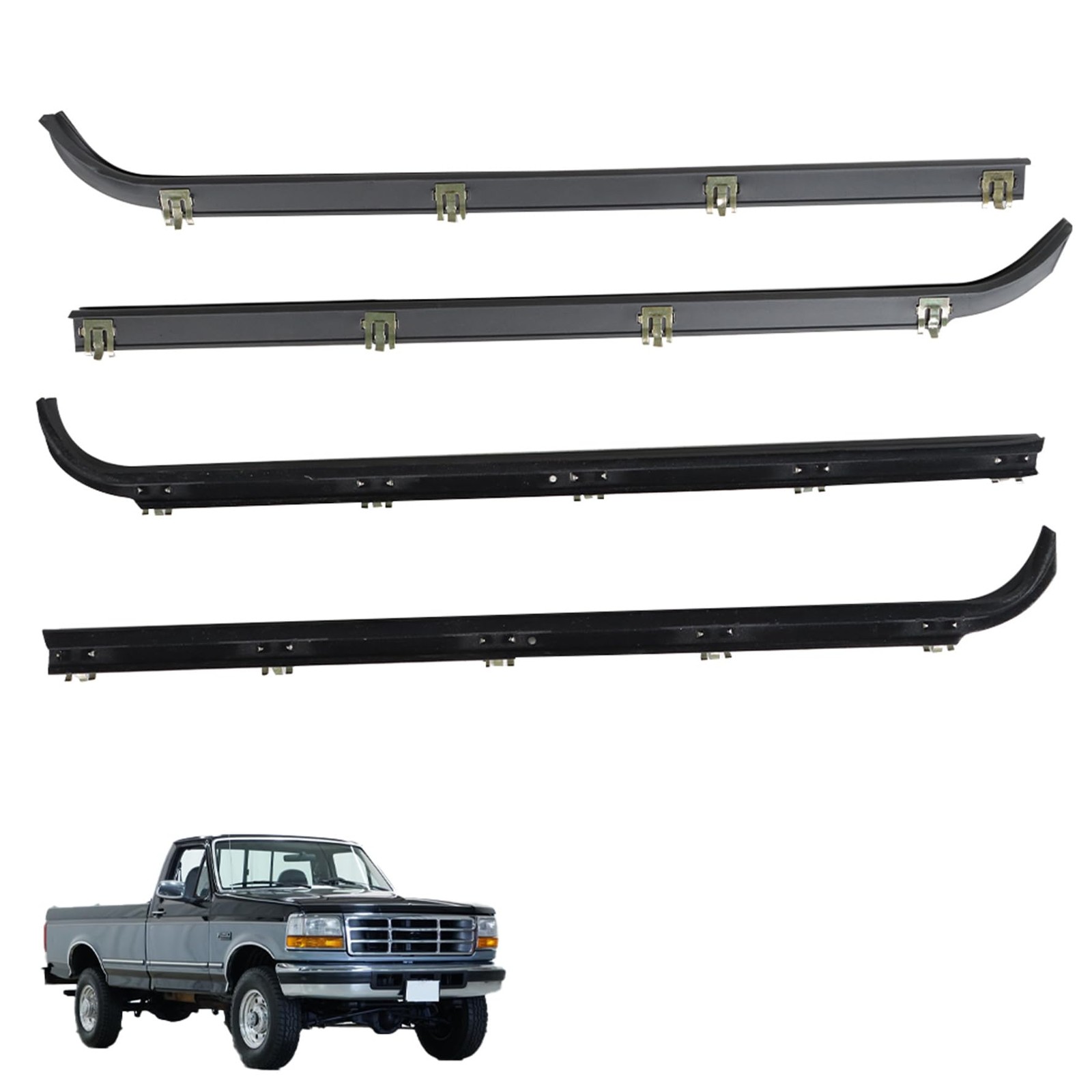 Black 4 Pcs Sealing Strip for F150 F250 F350 Truck 1987-1996