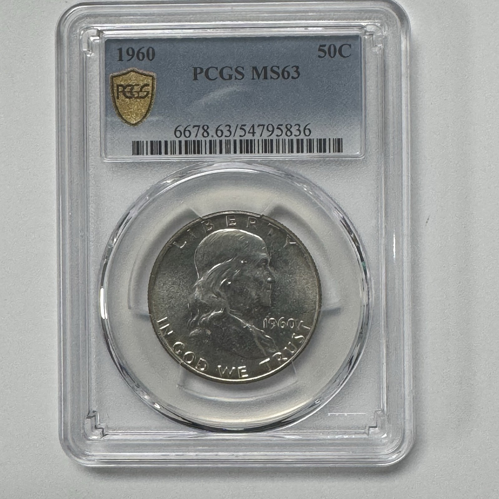 1960 Franklin Half Dollar 50C PCGS MS63 90% Silver