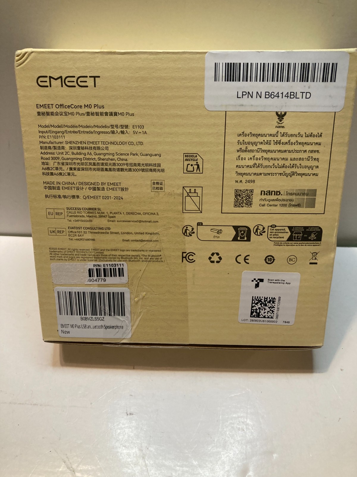 NEW Open Box EMEET Officecore M0 Plus Wireless Conference Speakerphone