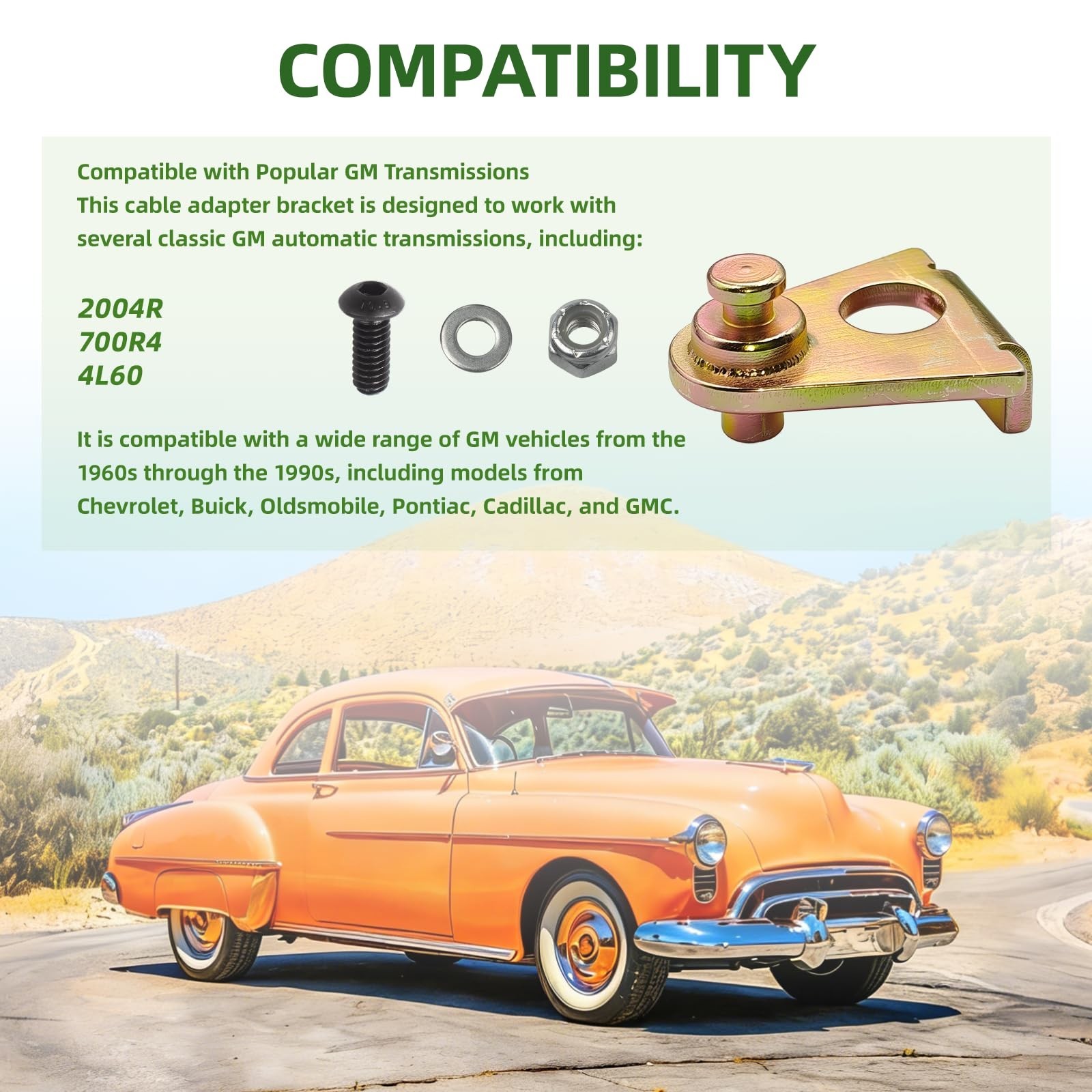 Upgraded 8026 Transmission Cable Adapter compatible with Edelbrock Carburetor...