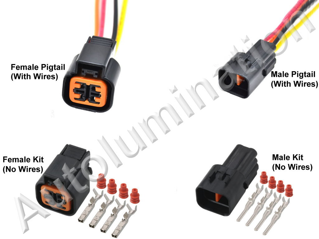 Connector NTK O2 Oxygen Sensor Foglamp Headlamp 4 Pin Position