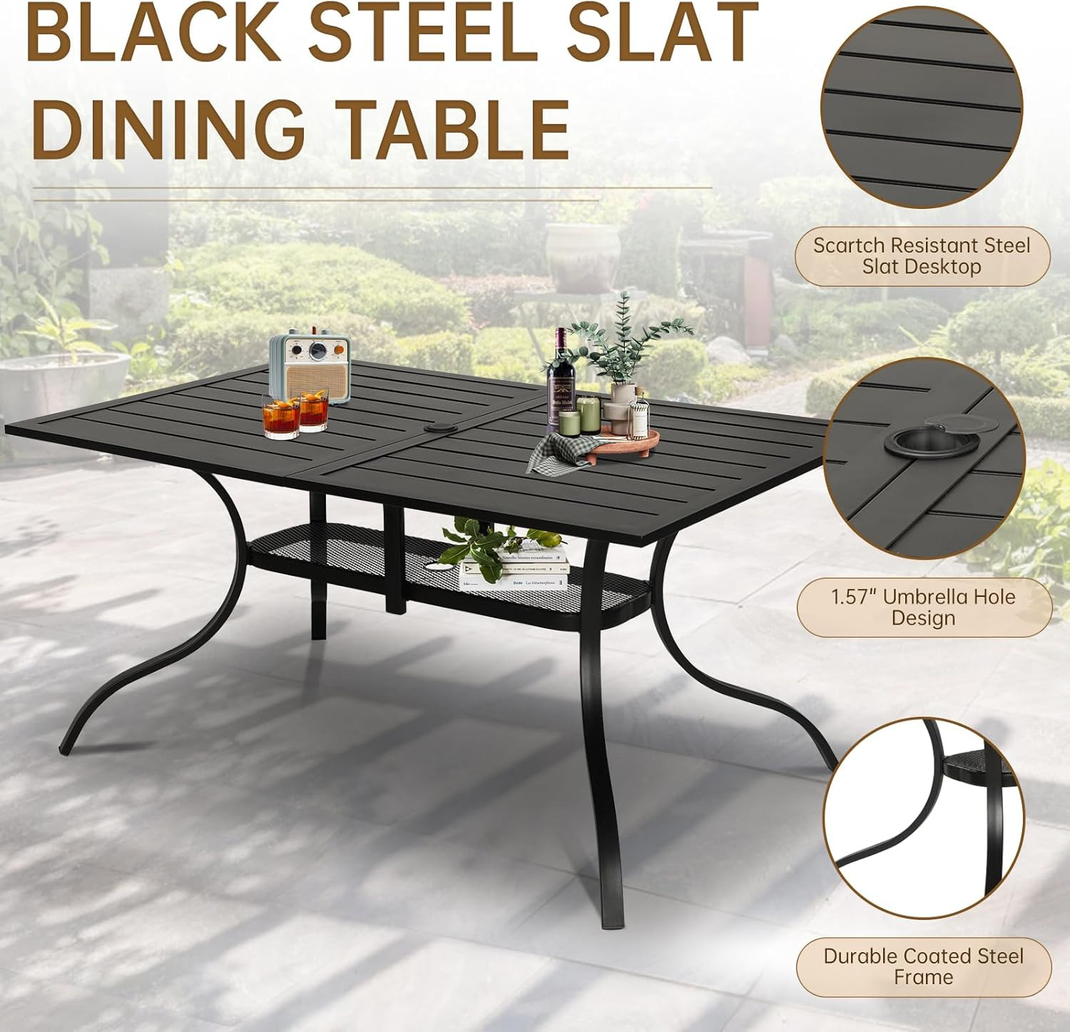SUNCROWN 7 - Piece Outdoor Dining Set, Patio Furniture Set with 6 X Textilene Di