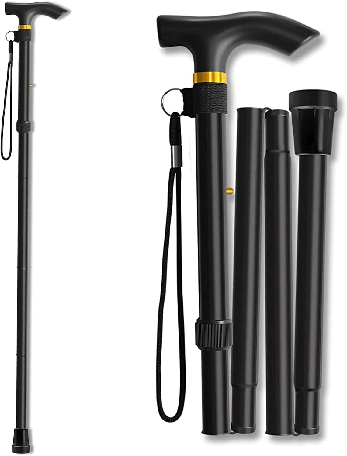 Walking Cane, Folding Cane for Man & Women, Portable Lightweight | 5-Level Adjus