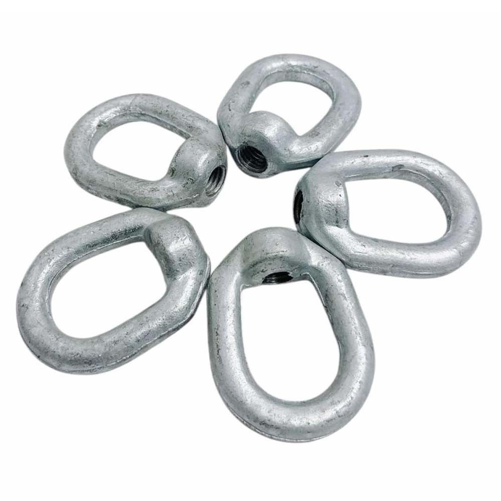 5 Pc Hot Dipped Galvanized 1/2" Eye Nut with 5/8"-11 UNC Tap 3,600 Lbs WLL