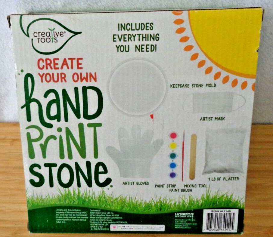Brand New Creative Roots Create Your Own Hand Print Stone