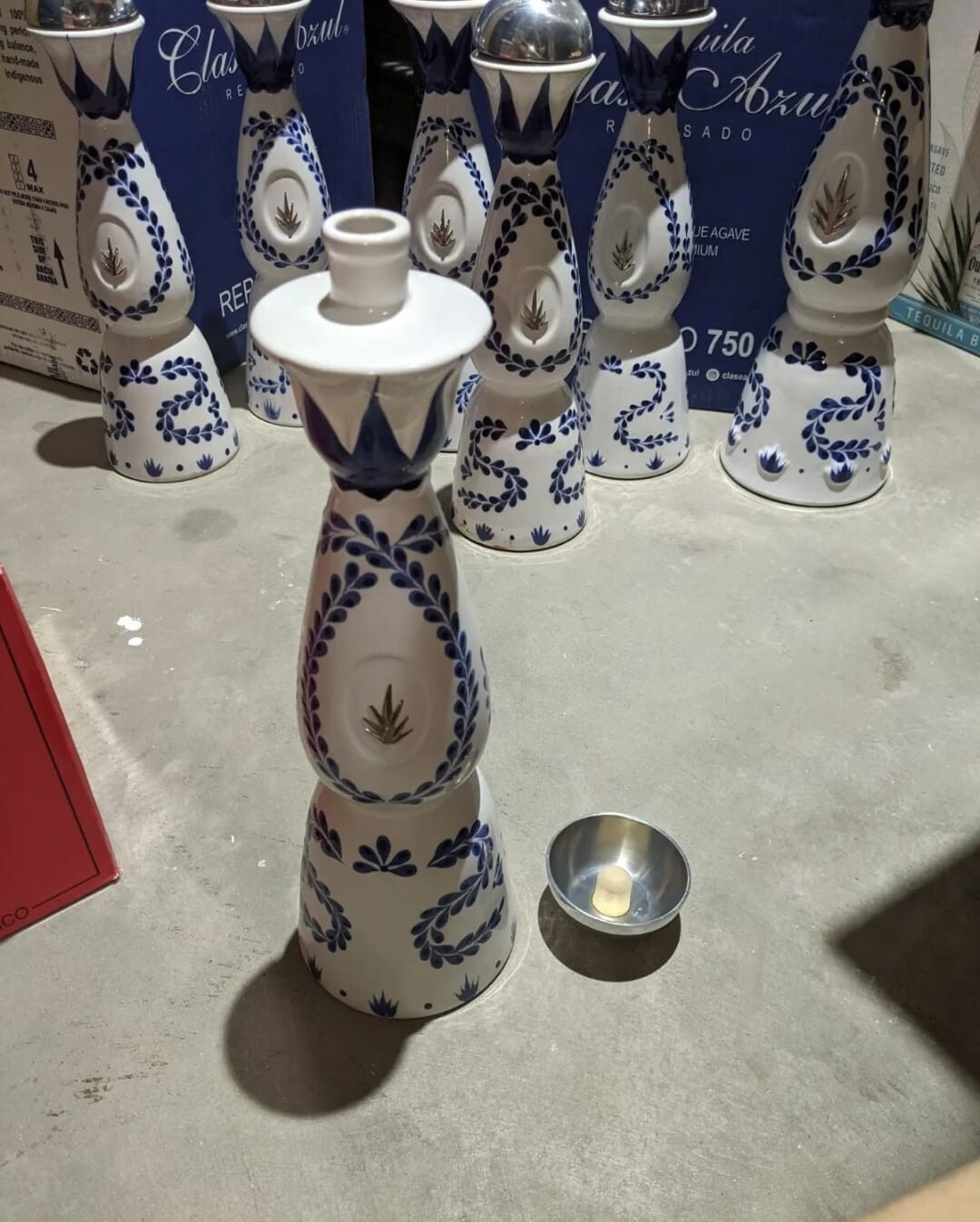 Lot Of 2 Clase Azul Reposado Tequila White And Blue Empty Bottle 750ml Rinsed