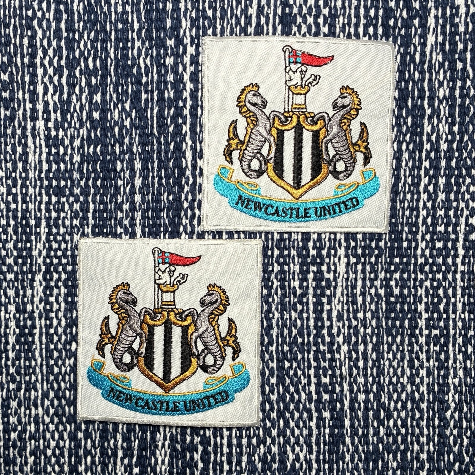 Lot of 2 Iron-On Embroidered Patch of NEWCASTLE United Soccer Football Club UK