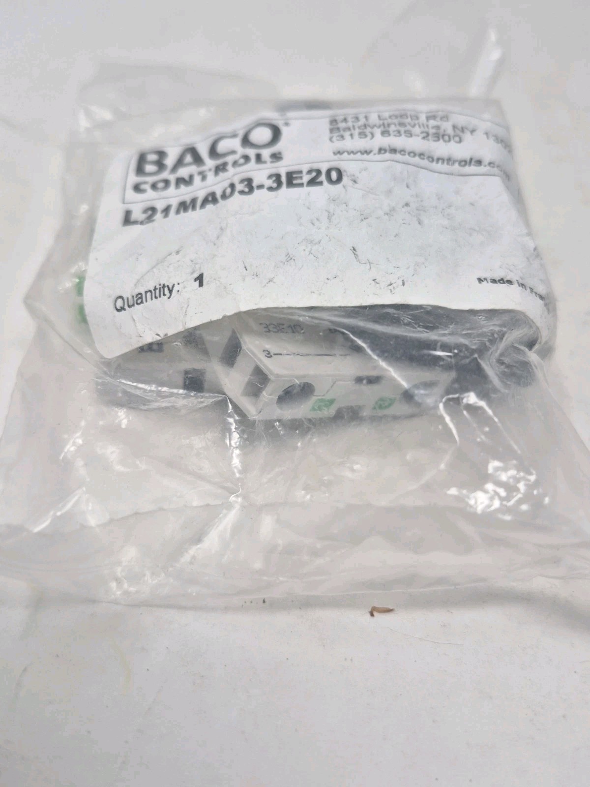 Baco Controls L21MA03-3E20 22mm Black 3 Position Selector Switch - New