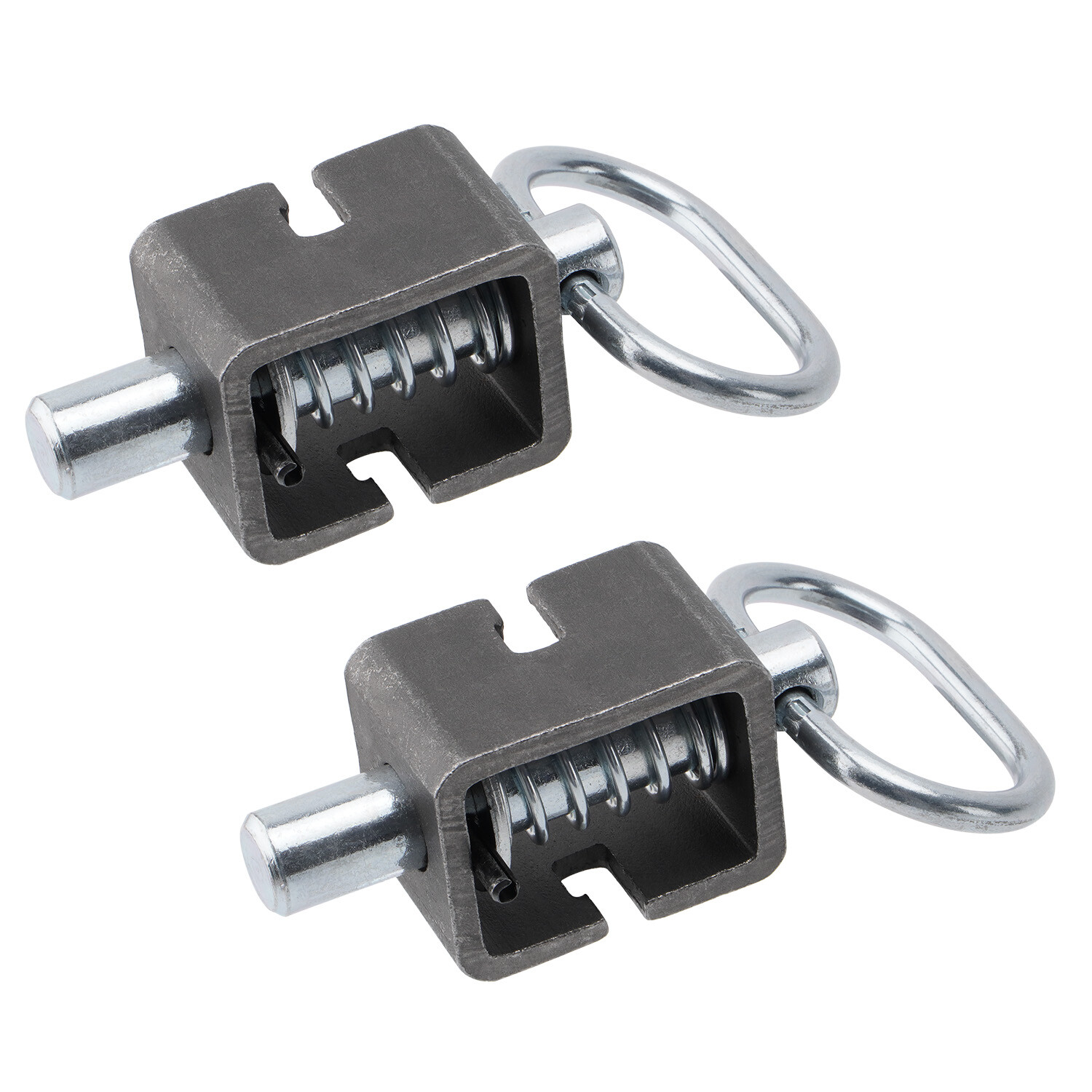 2PCS Weld-On Spring Pin Latch Lock Assembly for Utility Trailer Tail Gate Loaded