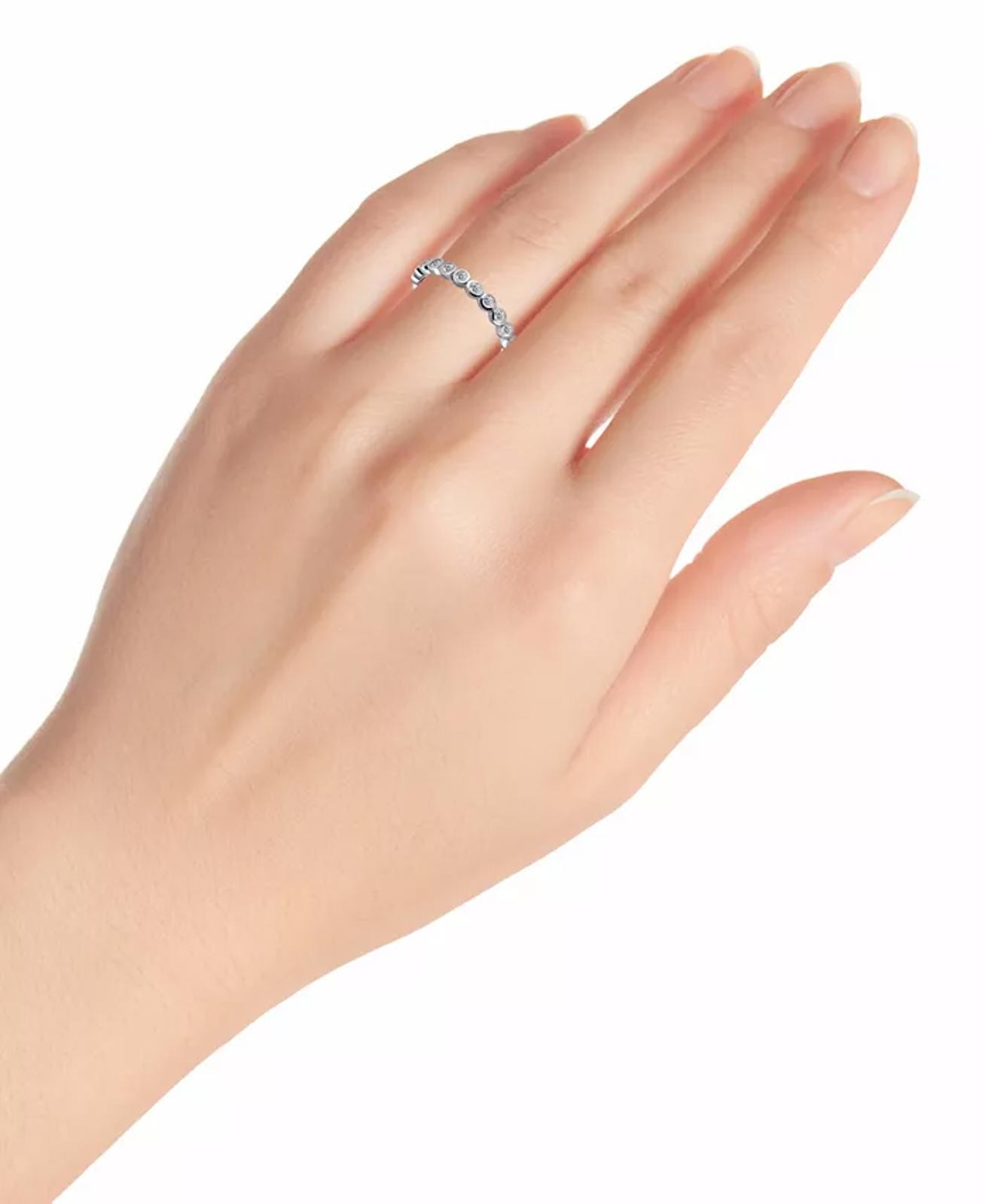 Cubic Zirconia Bezel Eternity Band, Size 7