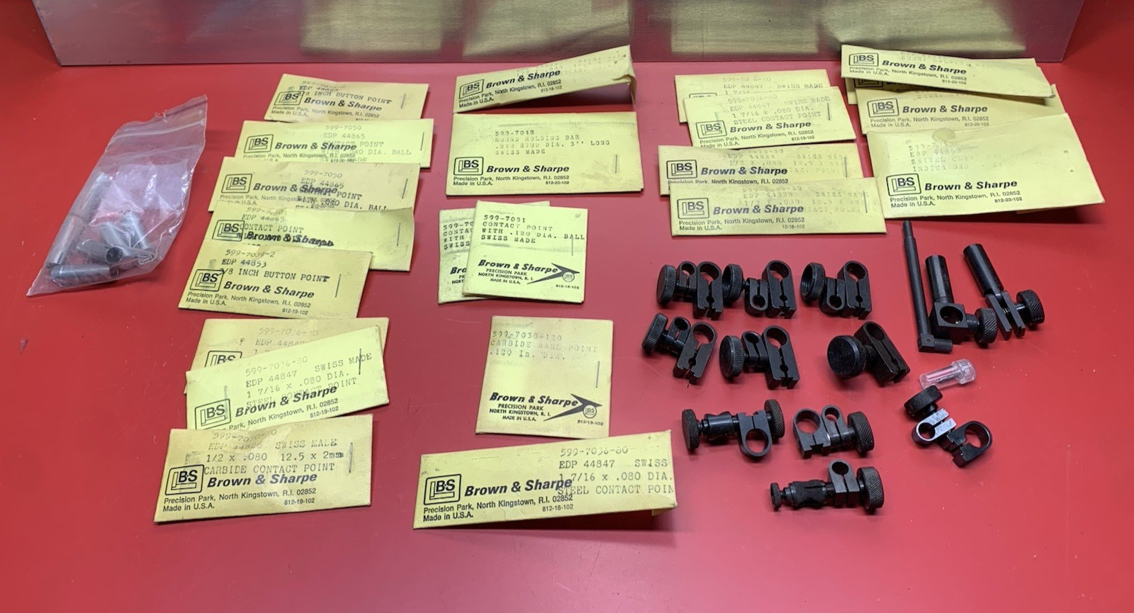 Large lot of (NOS) Brown & Sharpe Indicator Parts Clamps & Points