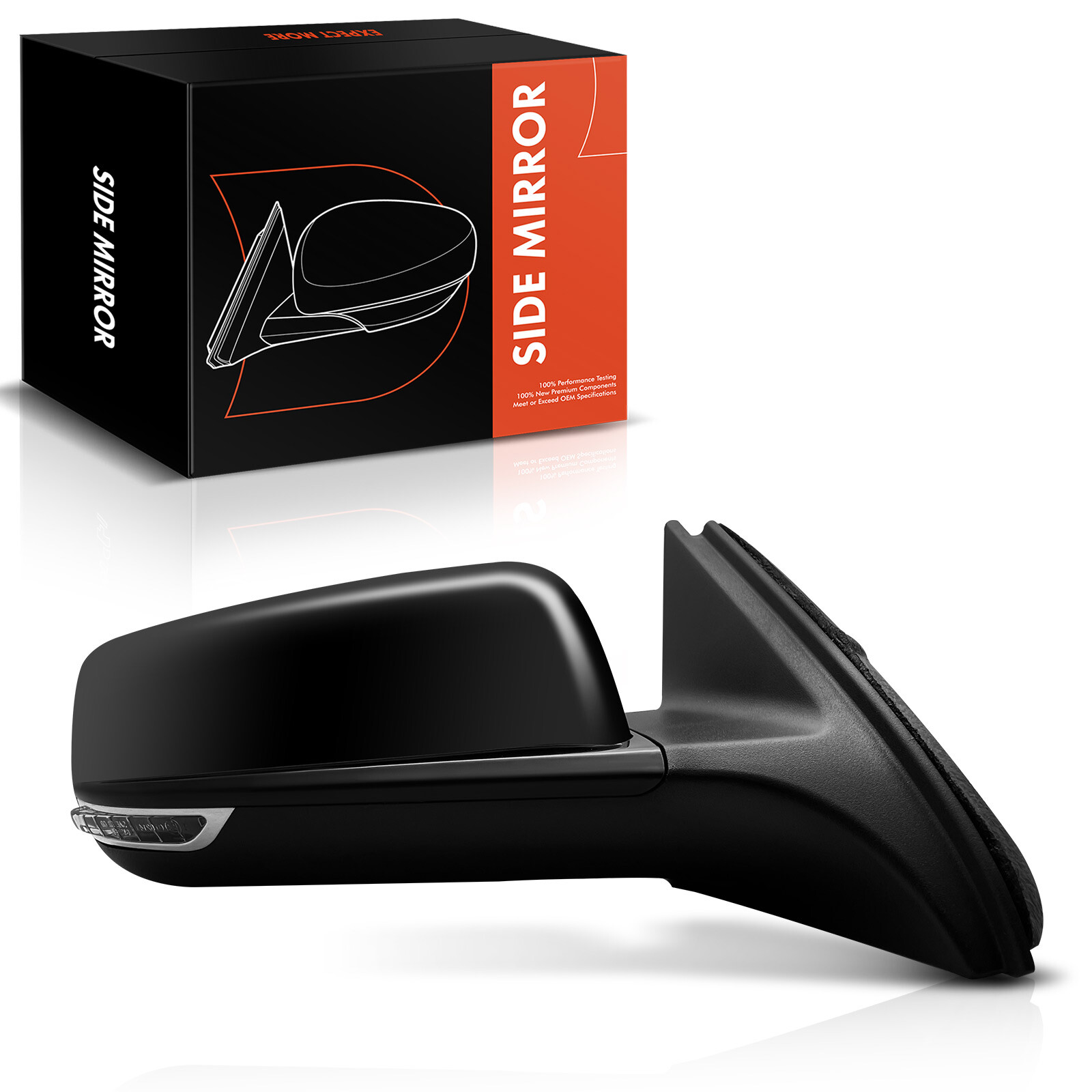 Left Side Textured Black Powered Heated Mirror w/ Signal Light for Chevy Malibu