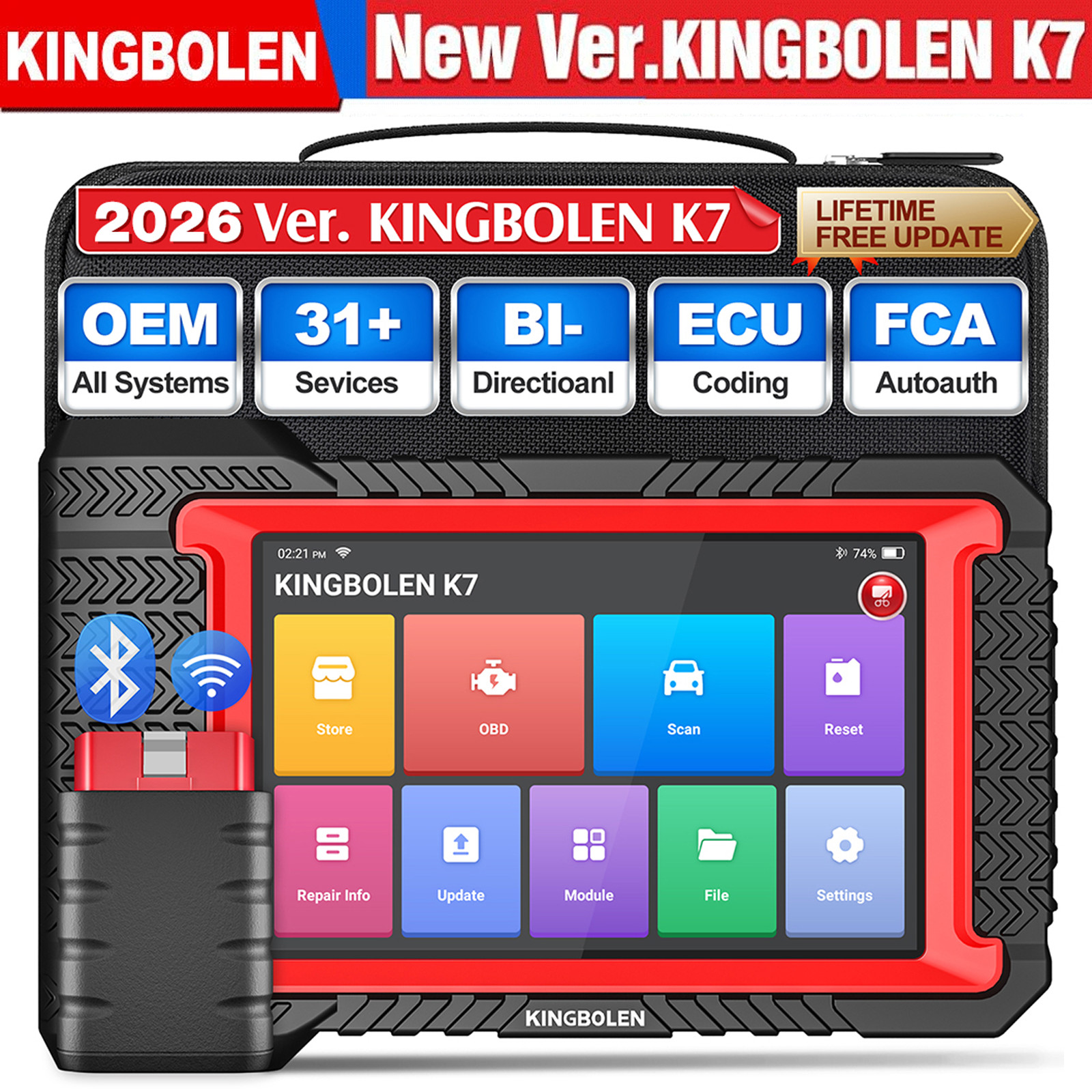 2026 KINGBOLEN K7 Car Bidirectional Scanner Auto Full System Diagnostic Tool
