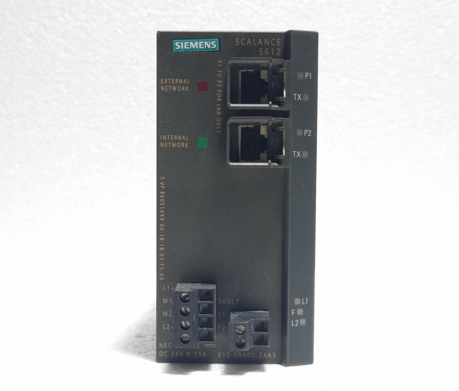 Siemens SCALANCE S612 6GK5612-0BA00-2AA3 Security Module 0.25A 24V