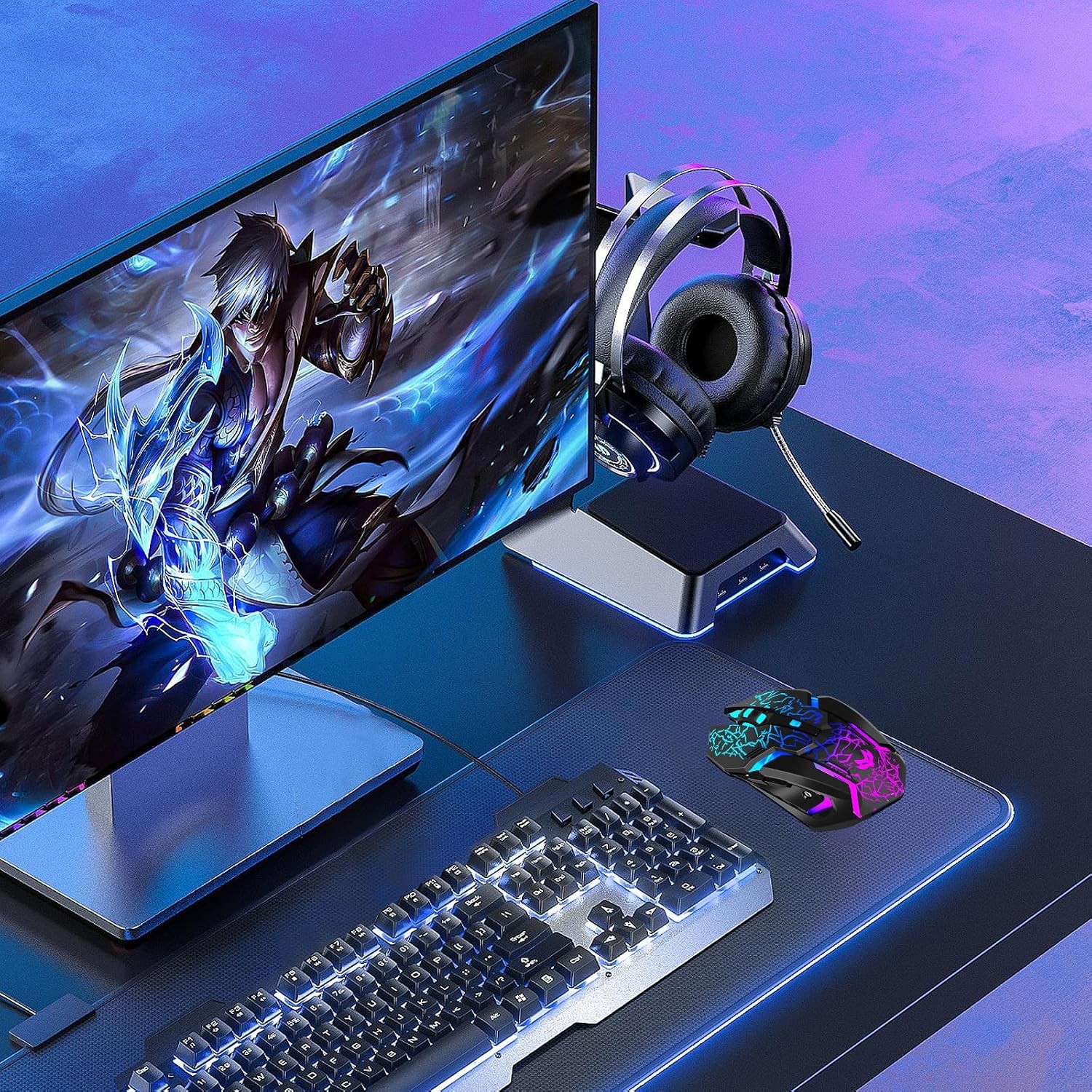 Wireless Gaming Mouse Silent RGB Rechargeable LED Optical USB Mouse