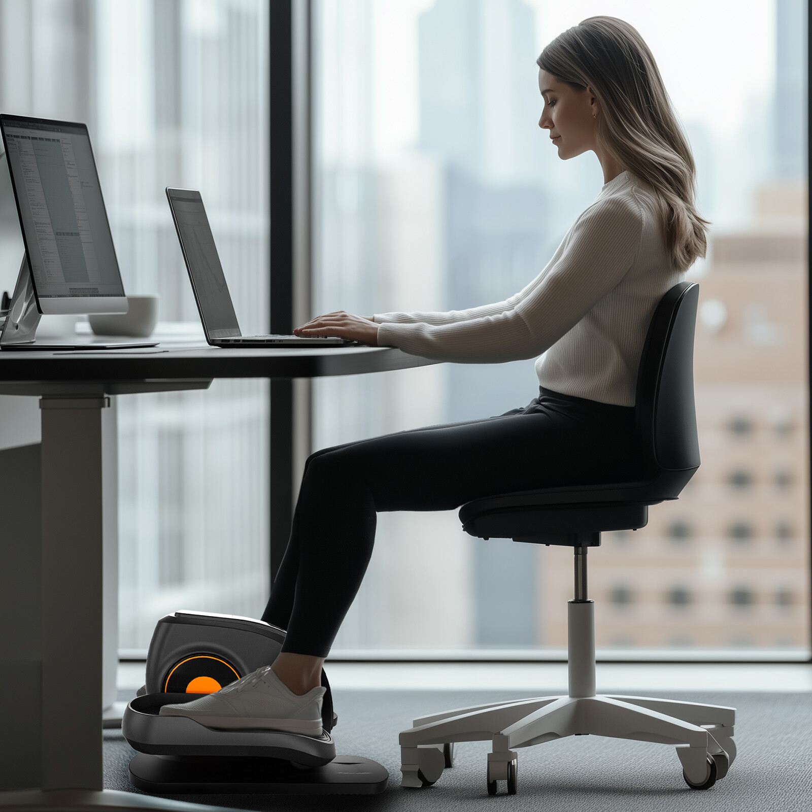 Elliptical Machine Portable Mini Pedal Exerciser Adjustable Speed Under-Desk