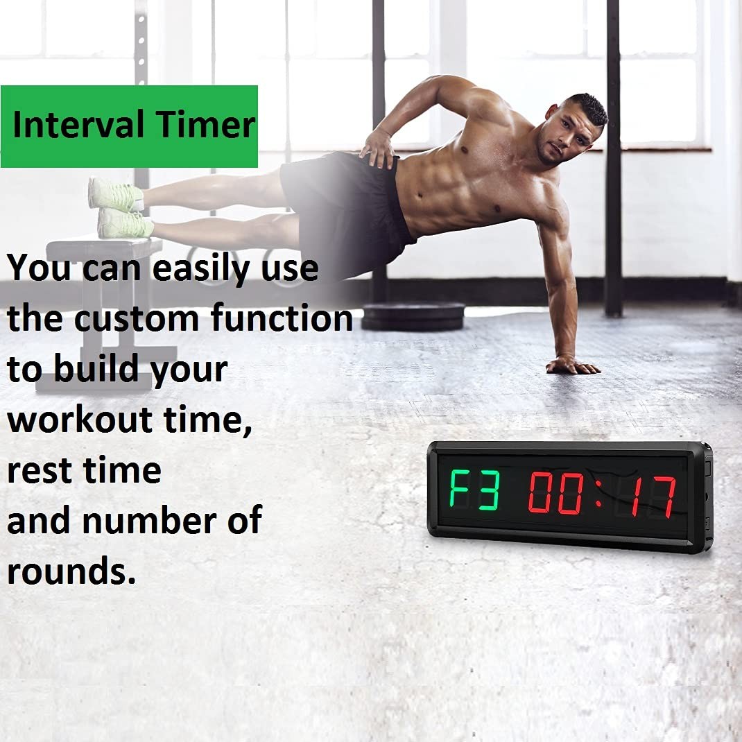 BTBSIGN LED Interval Timer Count Down/Up Clock Stopwatch with Remote for Home...