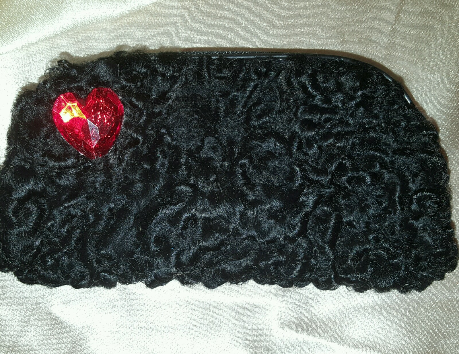 # 502 Eyeglass / Sunglass Case Zipper Closure  Real  Fur Persian Lambskin Fur