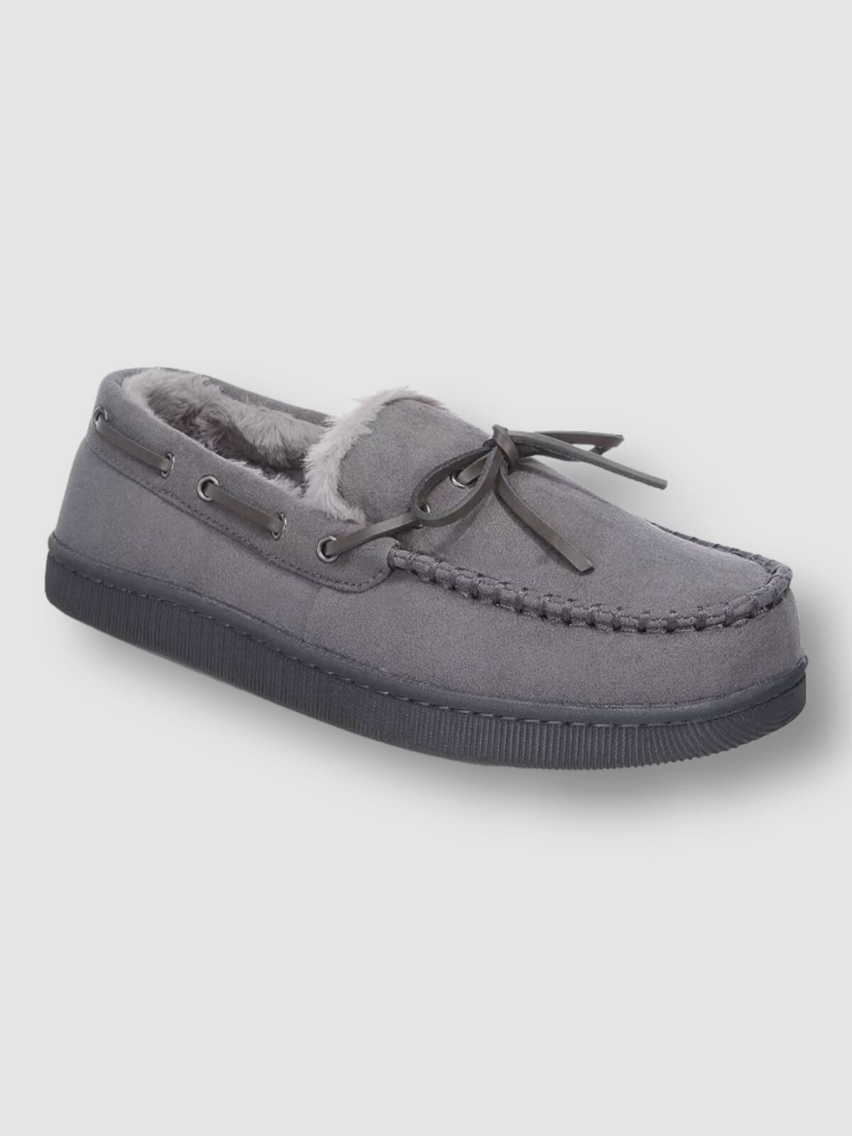 $30 Club Room Men's Gray Moccasin Slip-On Slippers Shoes Size US M (8-9)