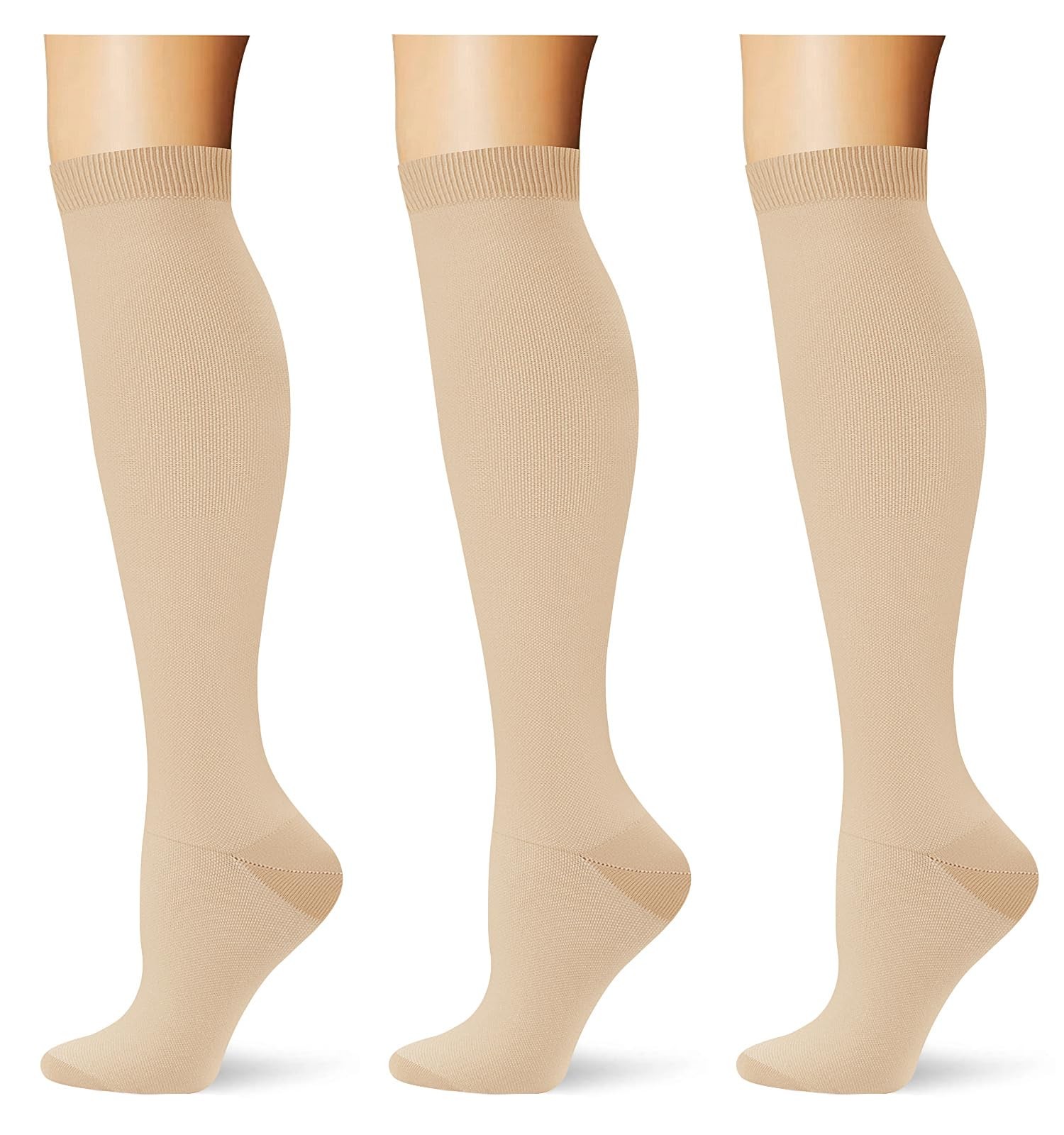 Saniripple (3 pairs) Compression Socks 20-30 Small-Medium, 3p7 Skin Color