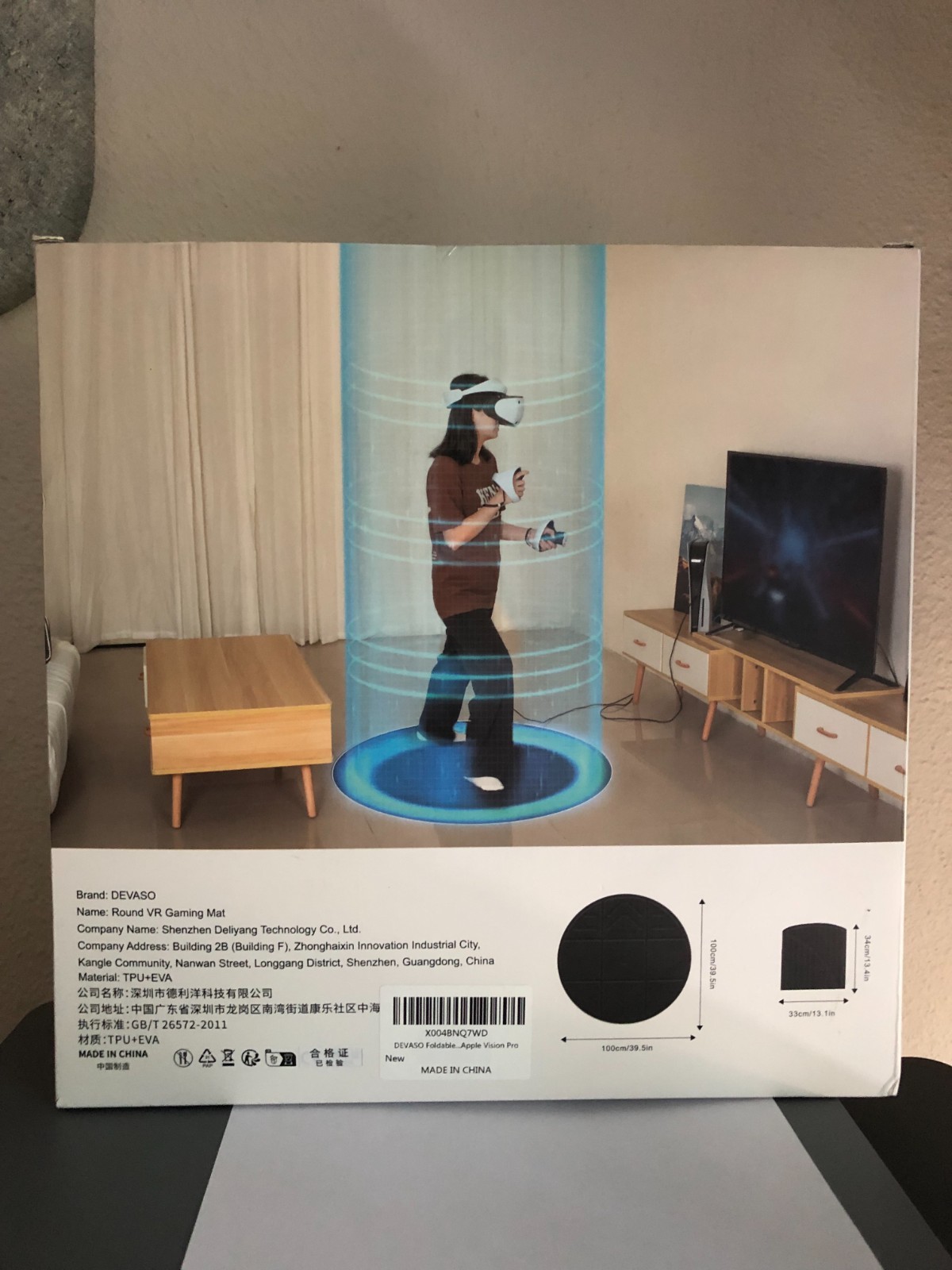 DEVASO Round VR Gaming Mat Apple Vision Pro Non Slip New