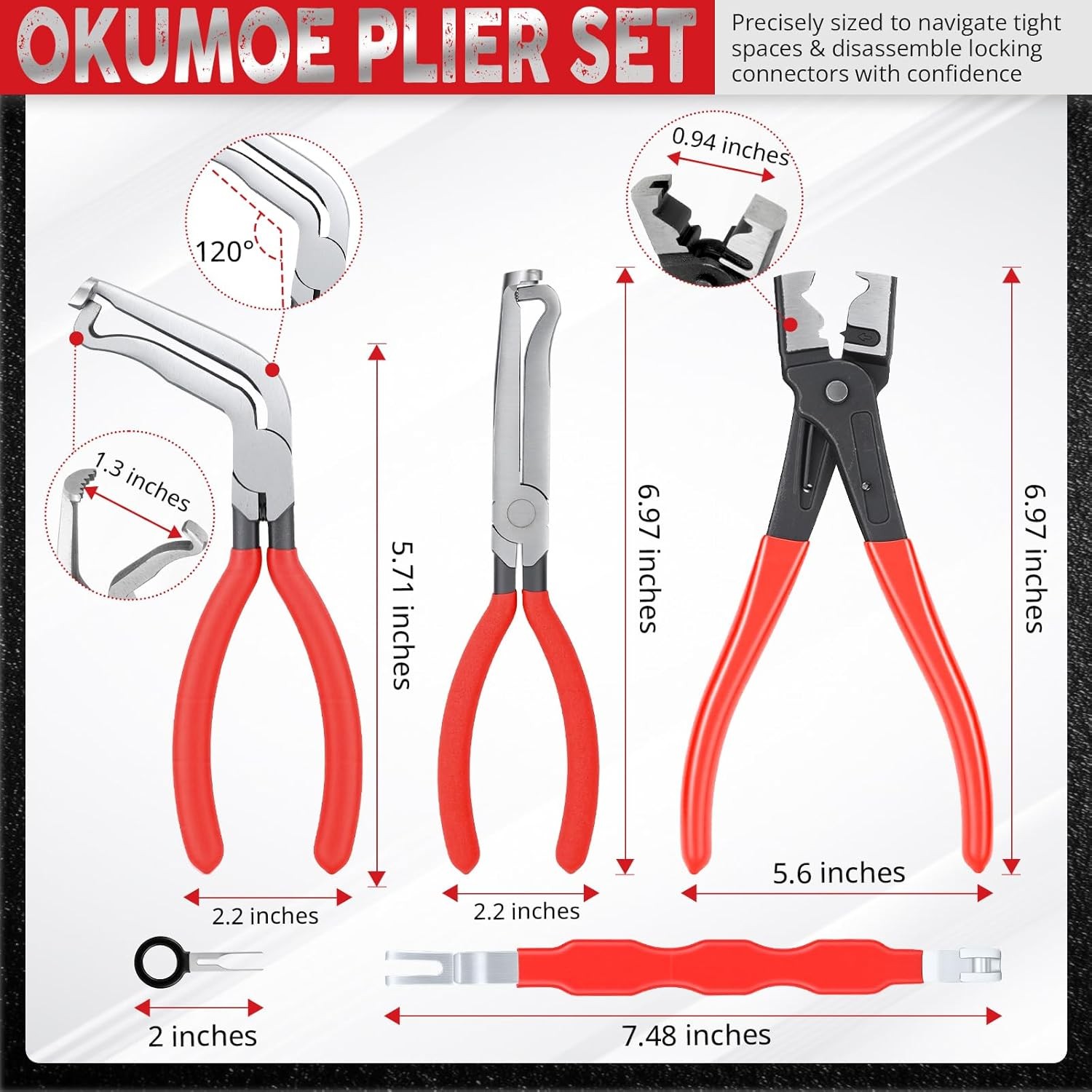 4 Pcs Repair Tool Auto Electrical Disconnect Pliers Connector Separator Wiring