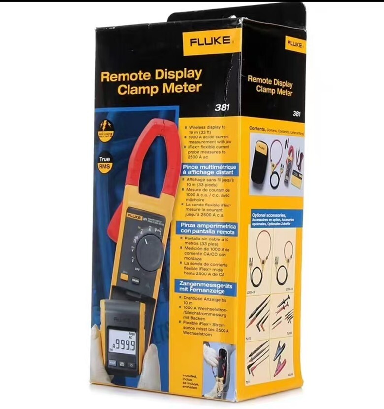 1PCS Fluke 381 Remote Display True RMS AC/DC Clamp Meter mit iFlex