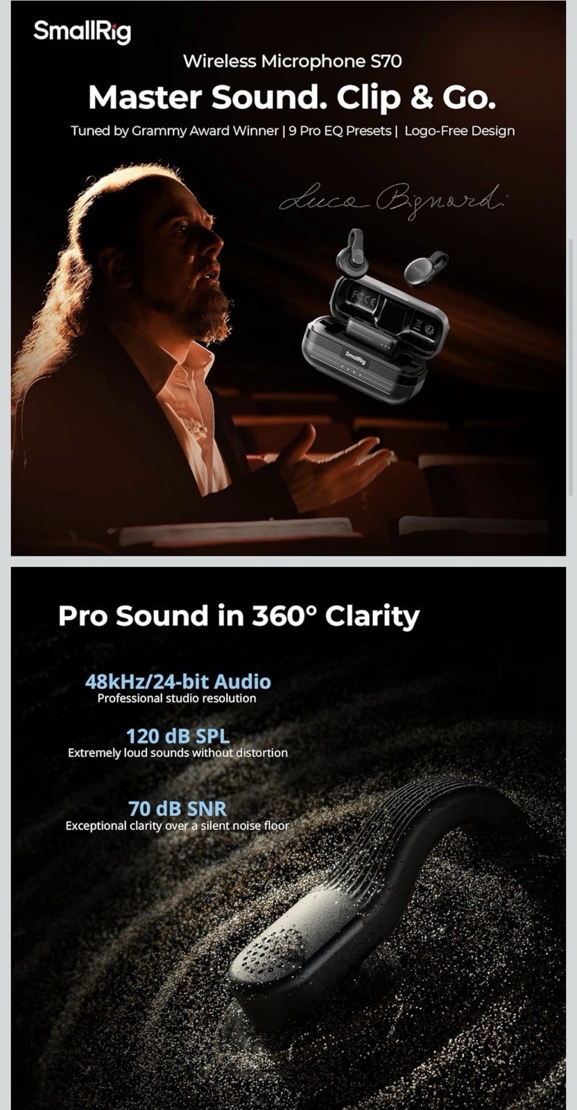 SmallRig S70-C2 Wireless Microphone System with Charging Case 5717