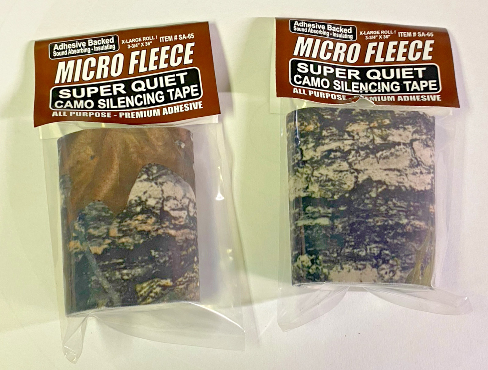 2 ROLLS- ADHESIVE MICRO FLEECE CAMO TAPE Hunting Turkey Bow Gun Blinds Gear SAVE