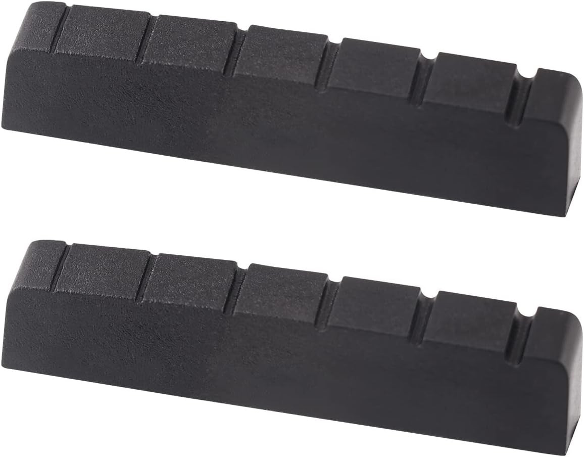 6 String Graphite Guitar Nut Pre-Slotted Top Nut 43mm x 9mm x 6mm Compatible wit