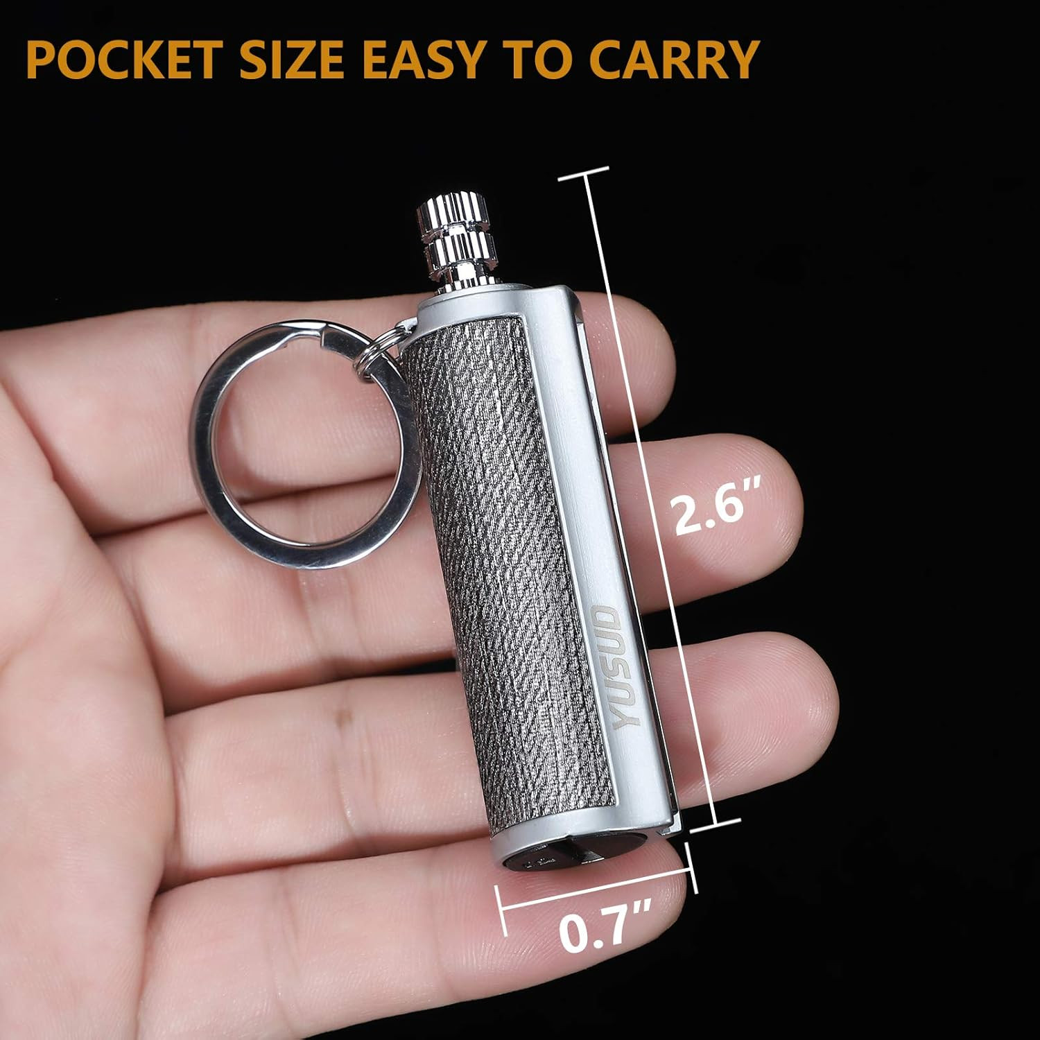 YUSUD 2 Pack Permanent Match Infinity Lighter with Multitool Keychain, Reusable