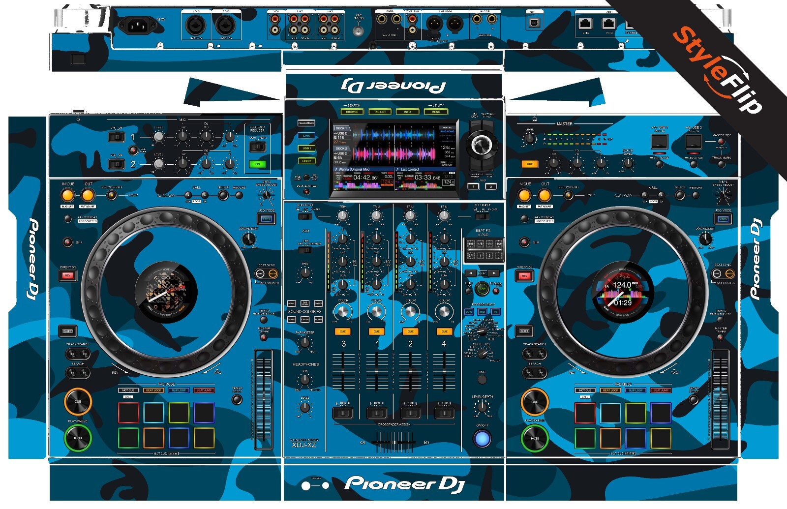PIONEER XDJ-XZ | Blue Camo | Protective Decal | StyleFlip Skins