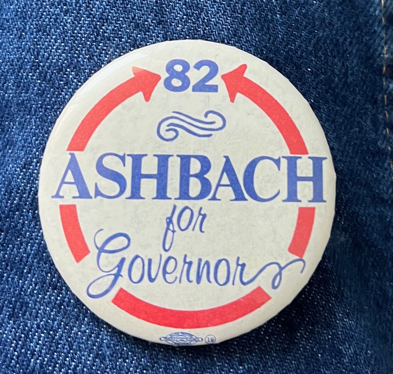 1982 Bob Ashbach Republican For Governor Minnesota 2 1/4" Cello Political