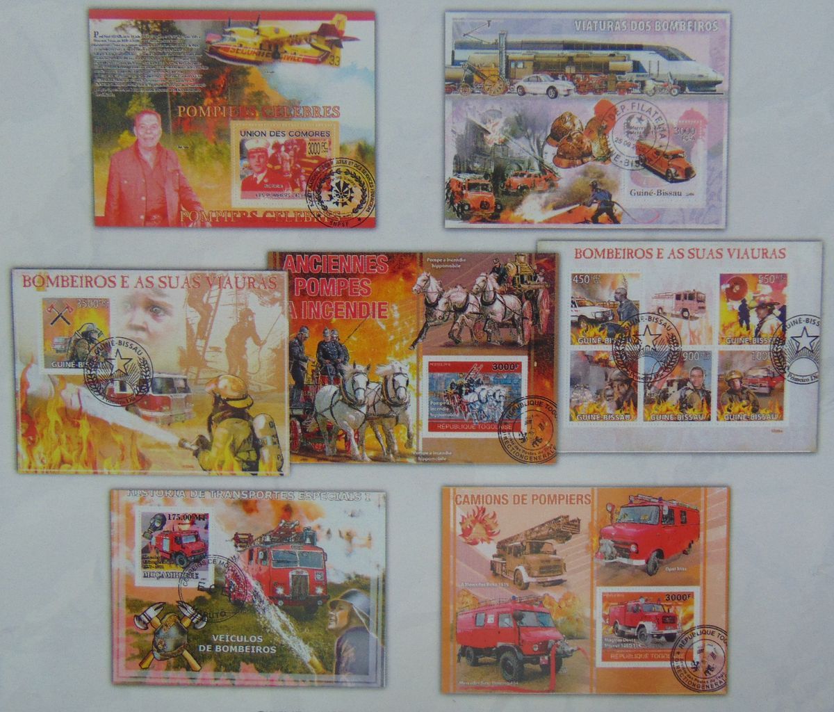 10 diff. topical stamp packets w/ 70 sheets cat. listed (cto) Lot #5