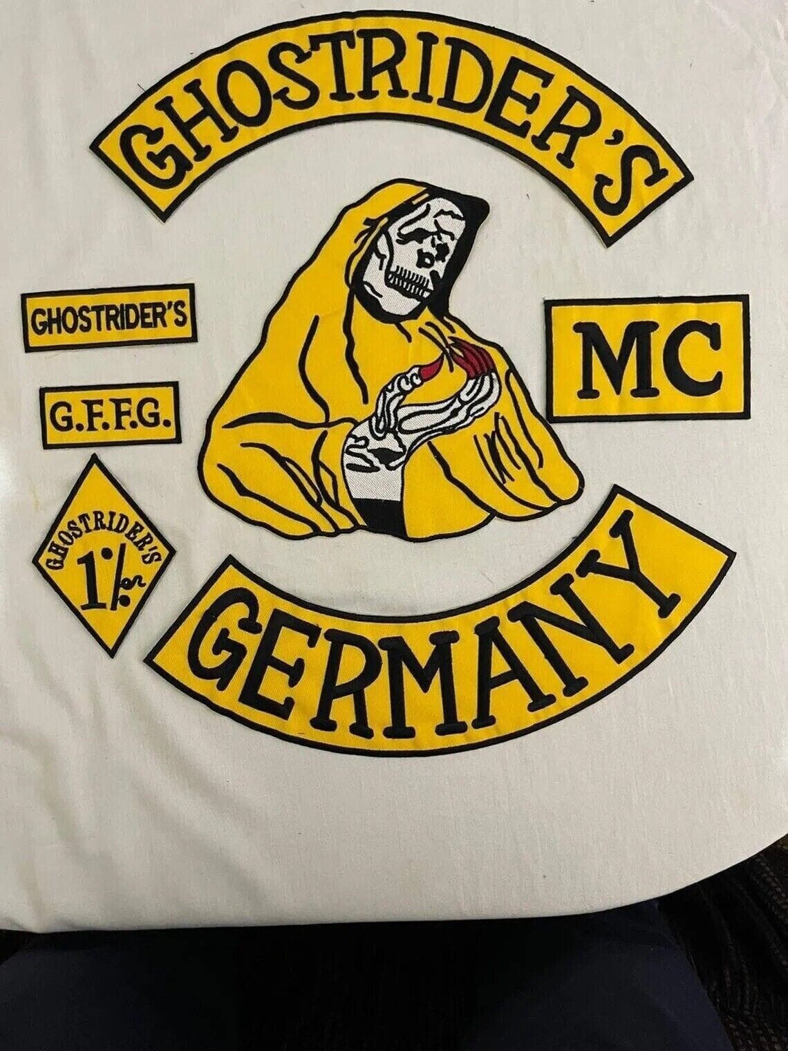 “GHOST RIDERS GERMANY ”PATCHES FOR BIKER JACKET AND FOR VEST BACK 35 inches