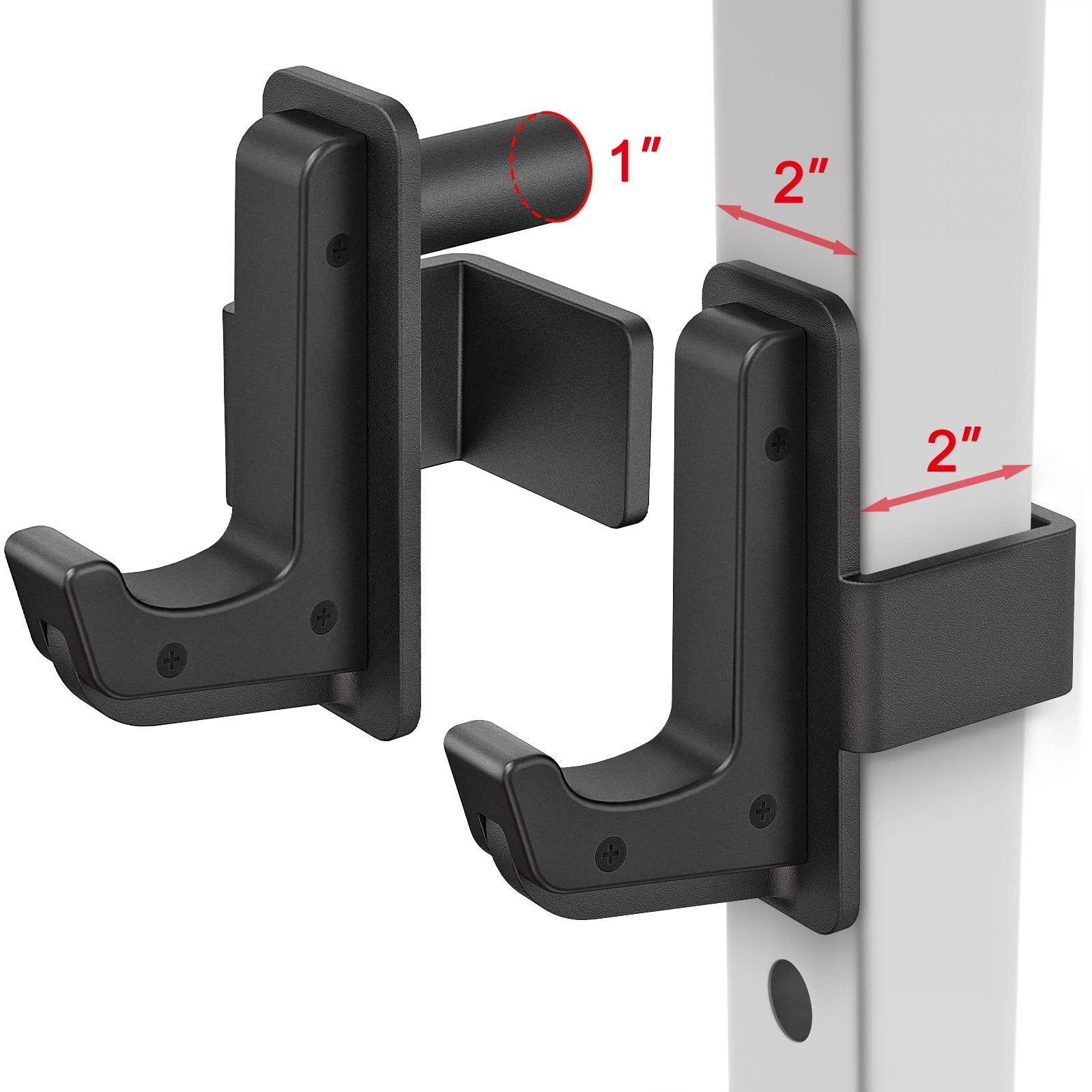 Steel J Hooks for Power Cage Squat Rack Attachment, Only for 2x2 inch Tube wi...