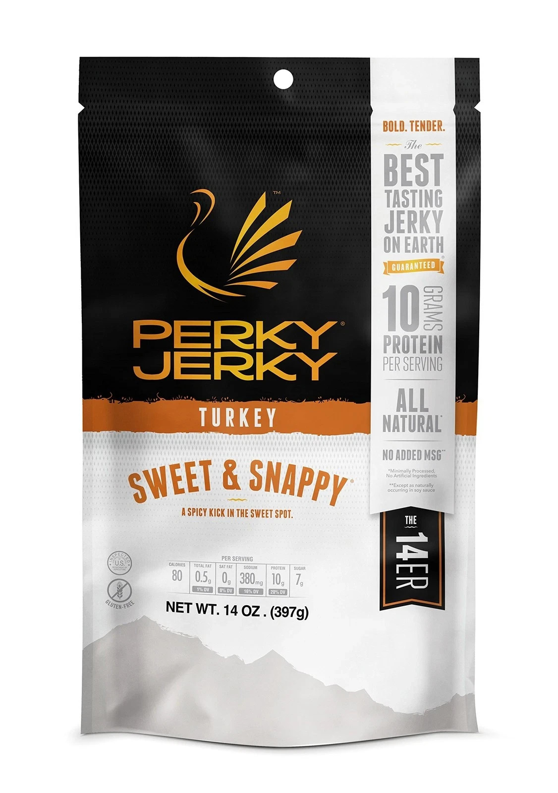 Sweet and Snappy Turkey Jerky 14oz Low Sodium 10g Protein Low Fat U.S. Sourced