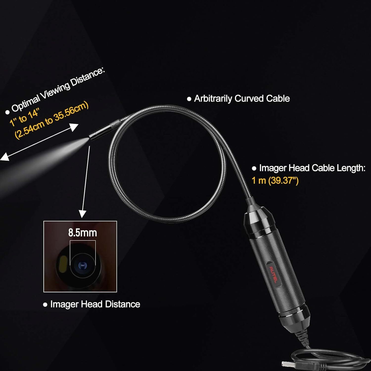 Autel MV108S MaxiVideo Inspection Video Scope 8.5mm Digital For MK808BT MP808TS
