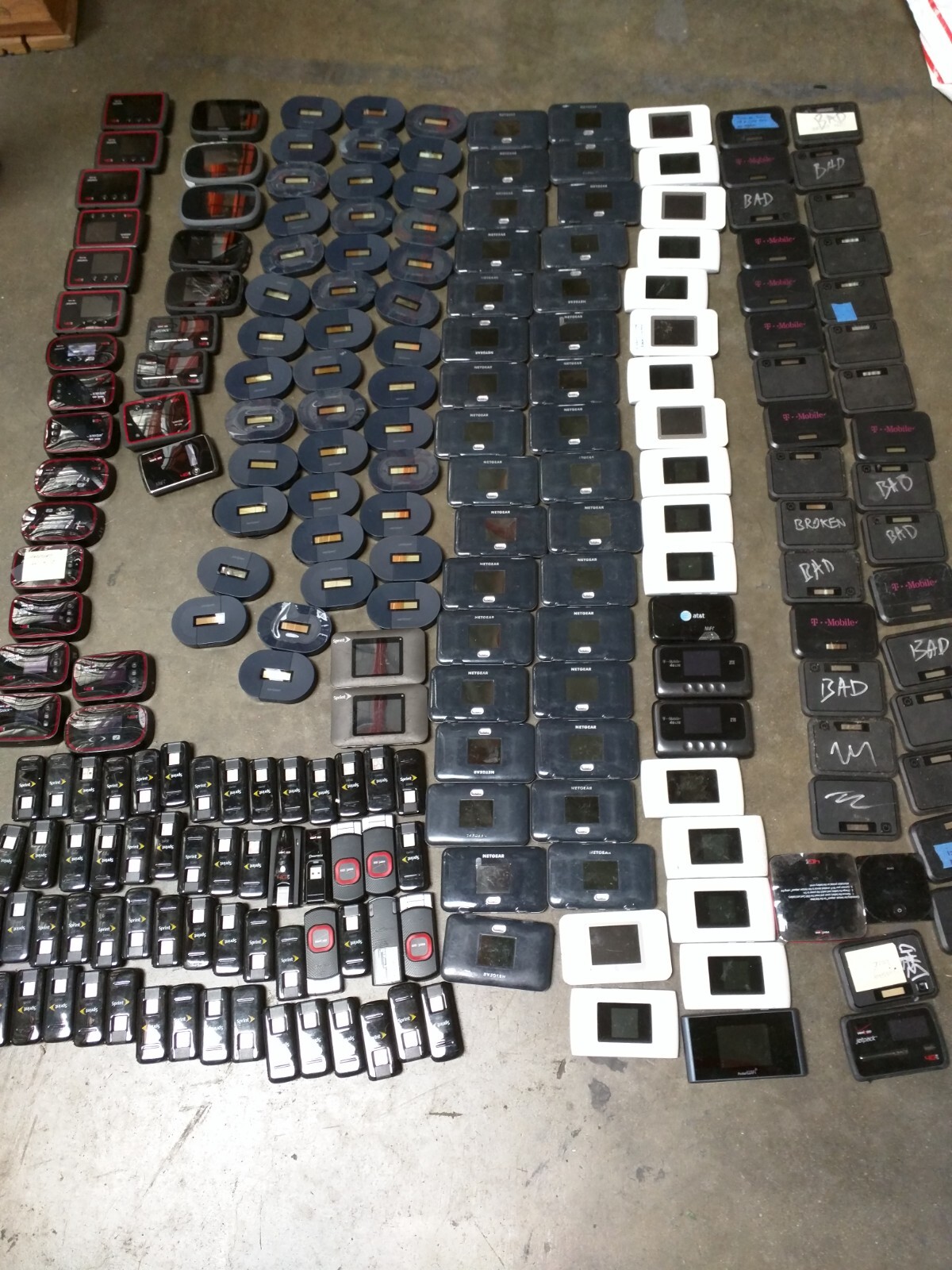 Lot Of 212 mixed Verizon/ATT/T-MOBILE & MORE  Hot Spots mifi G4 LTE  FOR PARTS
