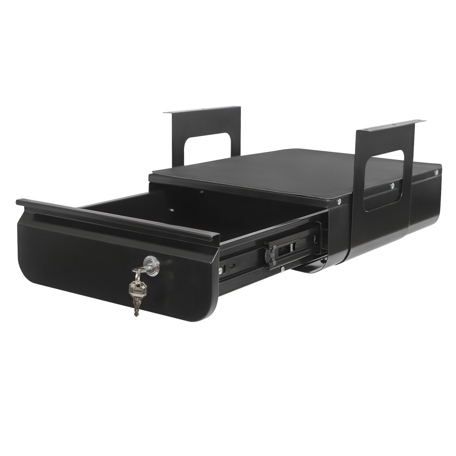 11.5 × 14.3in Lockable Under Desk Pull-Out Sliding Storage Drawer
