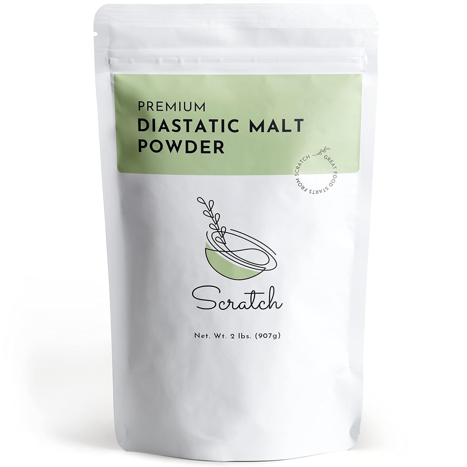 Scratch Diastatic Malt Powder 2lb Dried Barley for Baking Bread and Pastries