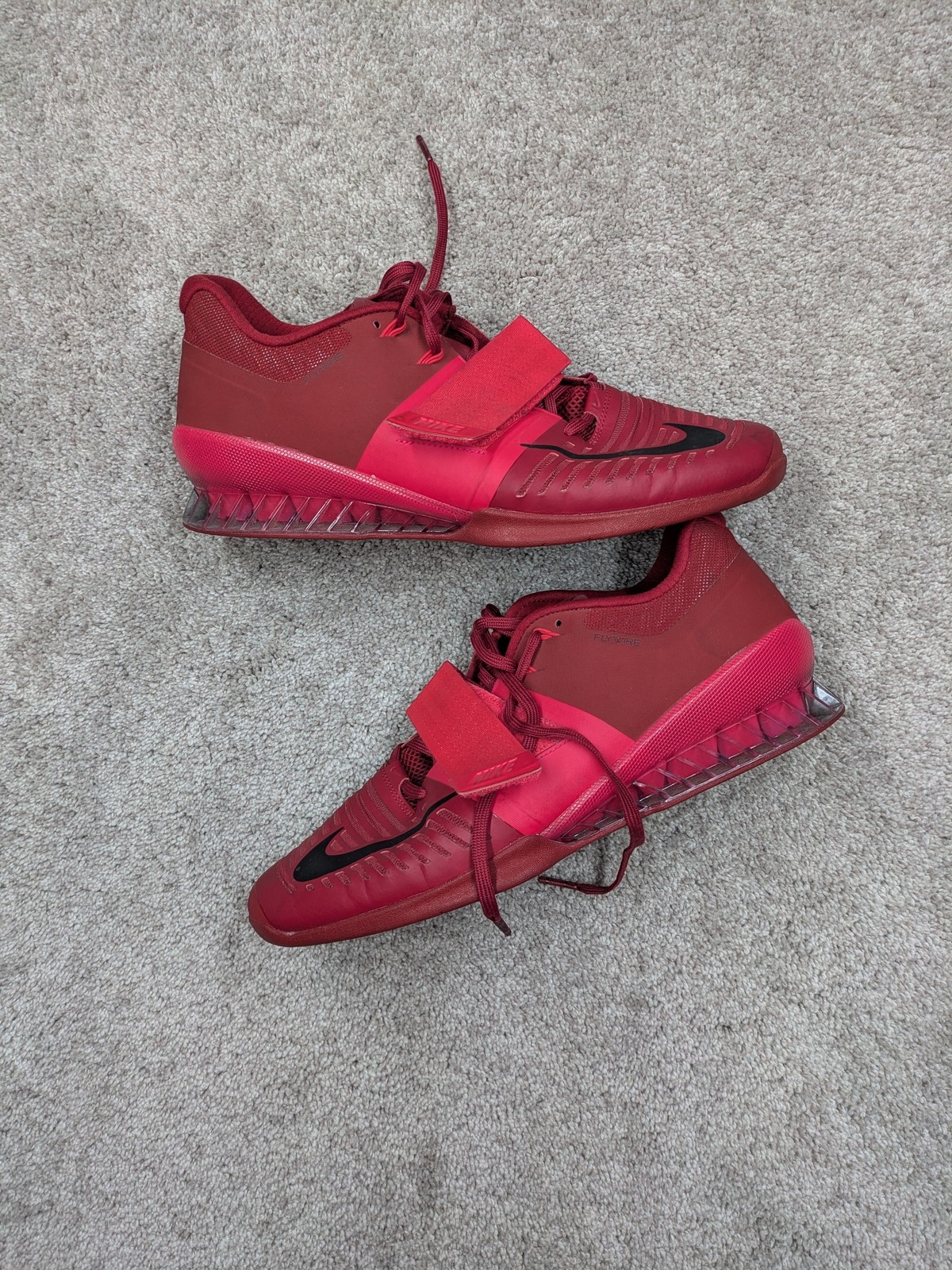 Nike Romaleos 3 Weightlifting Shoes Mens 14 Red Flywire Powerlifting Trainer Gym