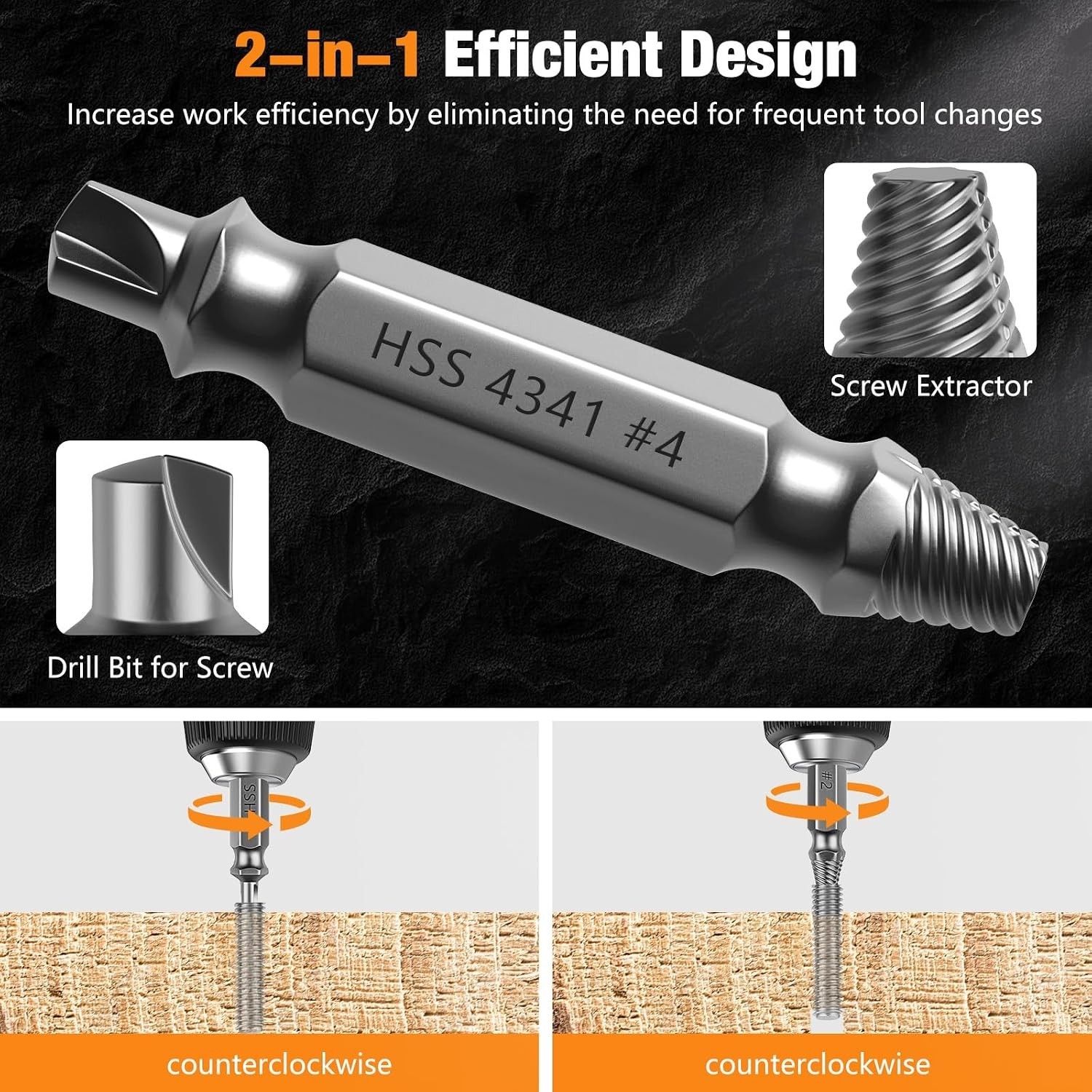 Versatile 6 PCS Extractor Set - Effortless Stripped Screw Removal for DIYers