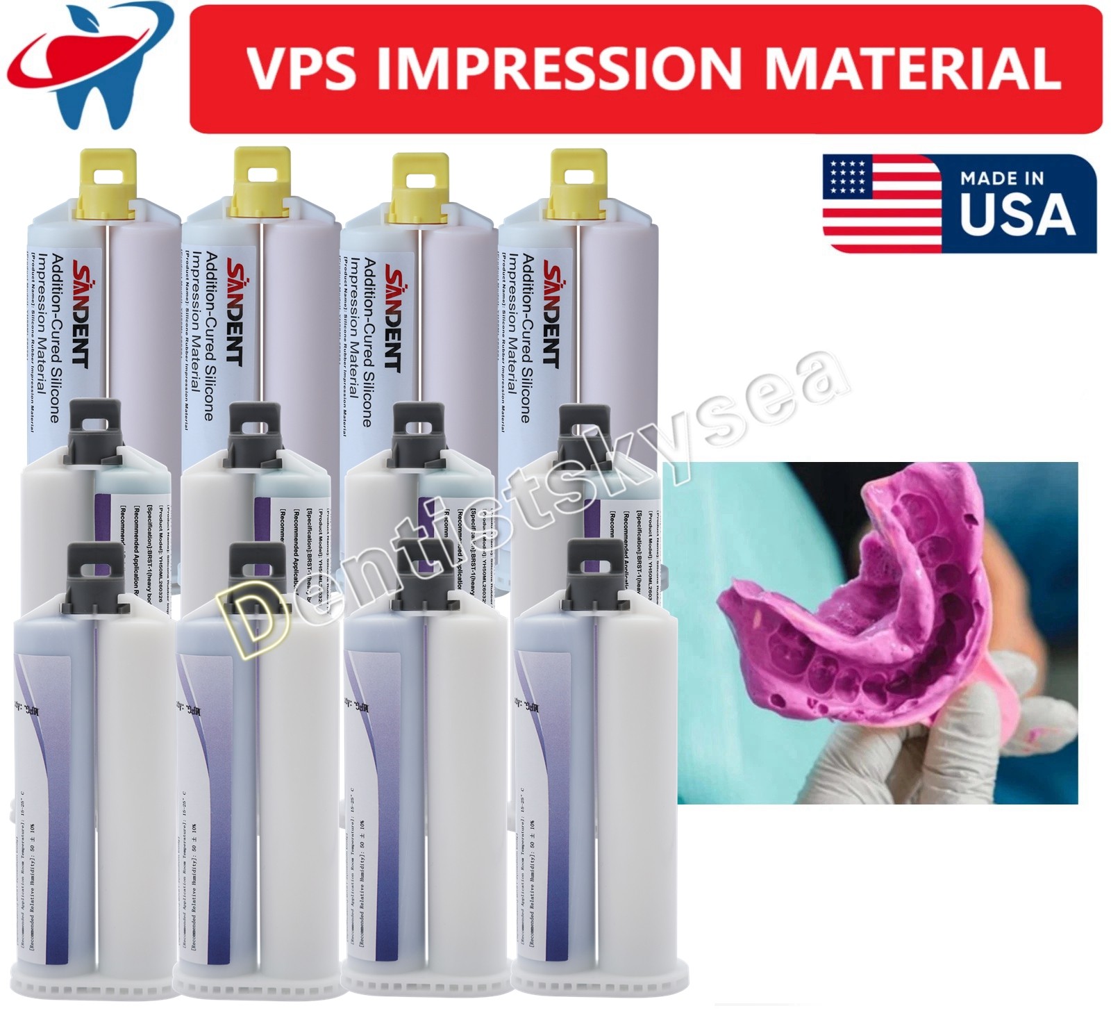 MEDIUM HEAVY LIGHT Material REGULAR SET Dental VPS Impression 50ml Cartridg 4/pk