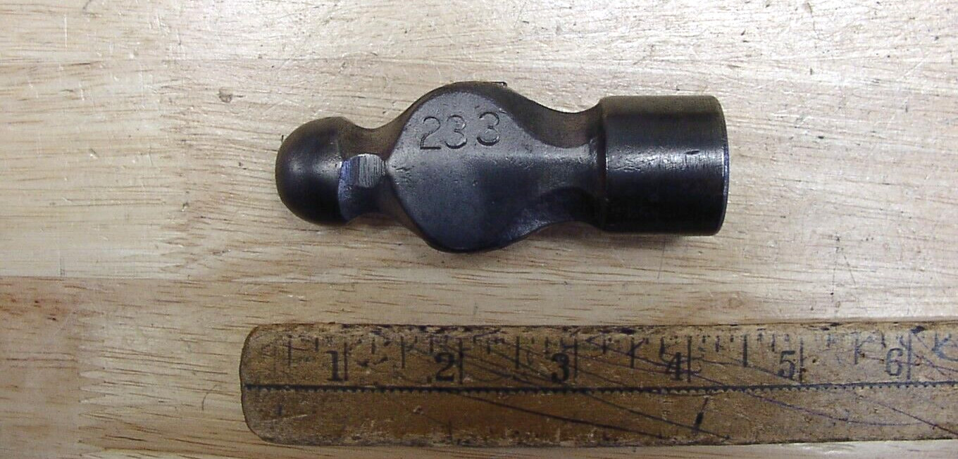 Vintage Unbranded 9.5oz. Ball Peen Hammer Head,3-7/16",VGC,L@@K,READ!