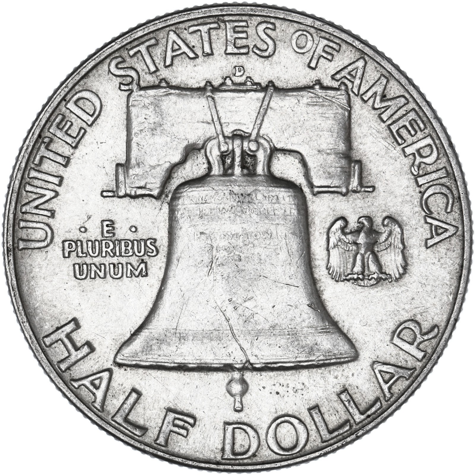 1953 D Franklin Half Dollar About Uncirculated 90% Silver
