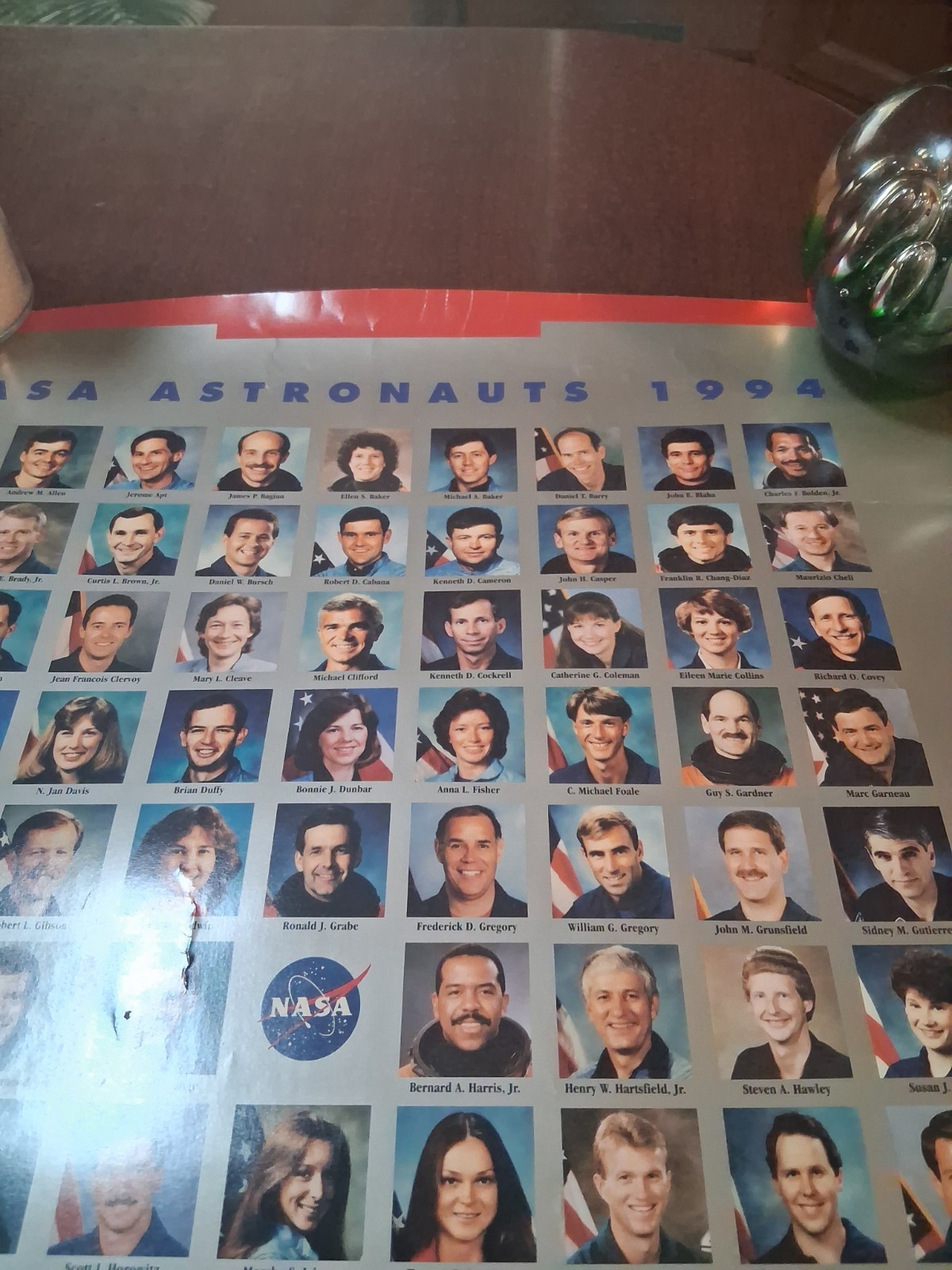 Nasa 1994 poster featuring portraits of the Astronaut corps 20 by 24