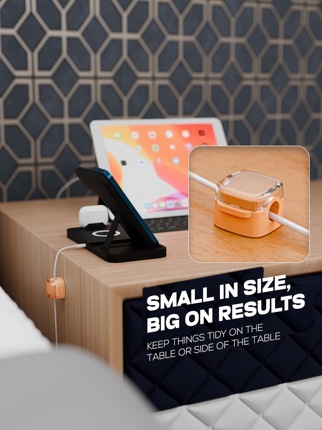 Chic 6-Pack Magnetic Cable Holders with Strong Adhesive – Tidy Up Your Space